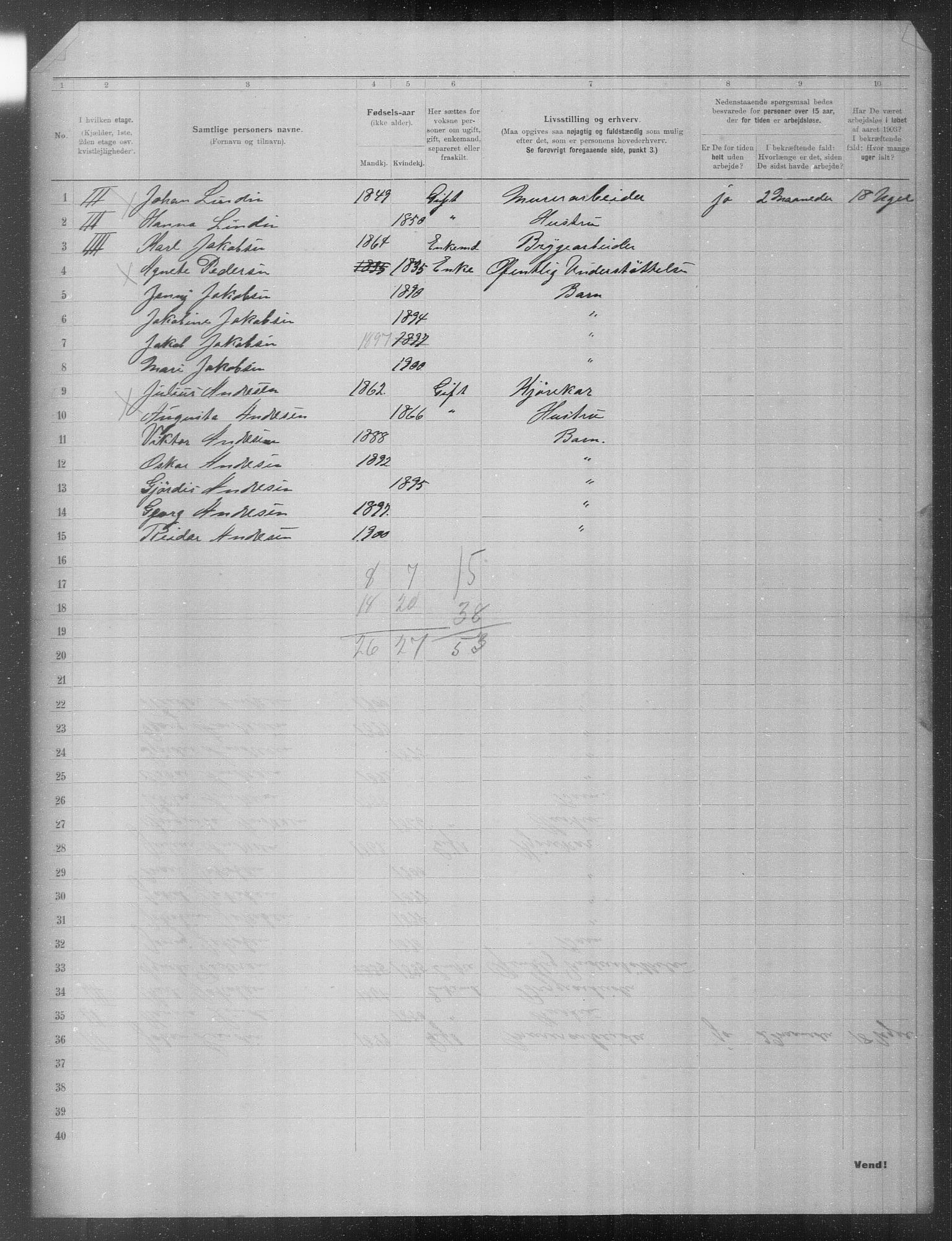 OBA, Municipal Census 1903 for Kristiania, 1903, p. 17586