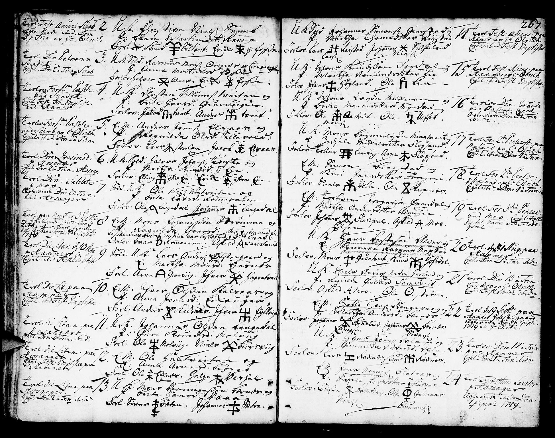 Hamre sokneprestembete, AV/SAB-A-75501/H/Ha/Haa/Haaa/L0005: Parish register (official) no. A 5, 1732-1750, p. 267