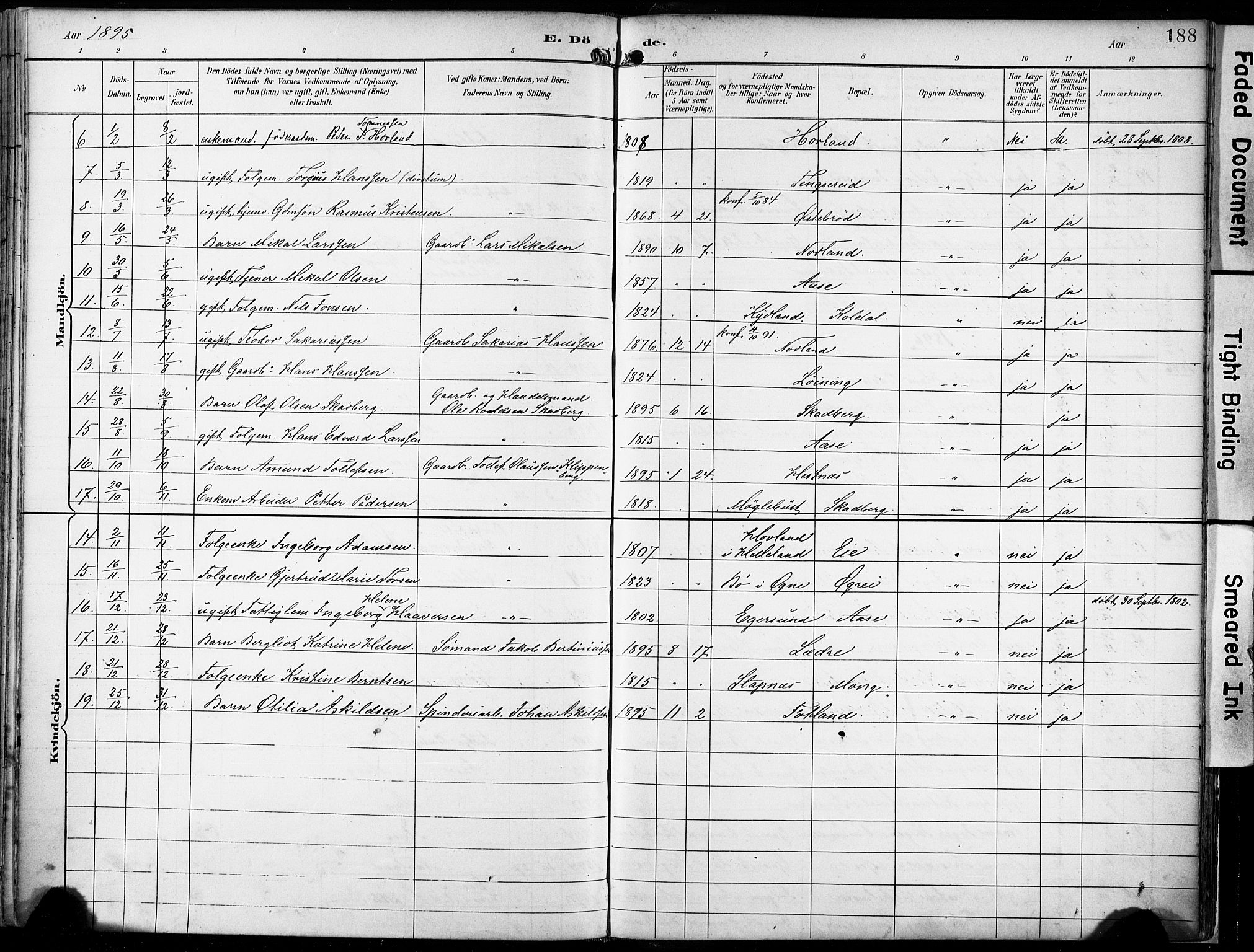 Eigersund sokneprestkontor, AV/SAST-A-101807/S08/L0018: Parish register (official) no. A 17, 1892-1905, p. 188