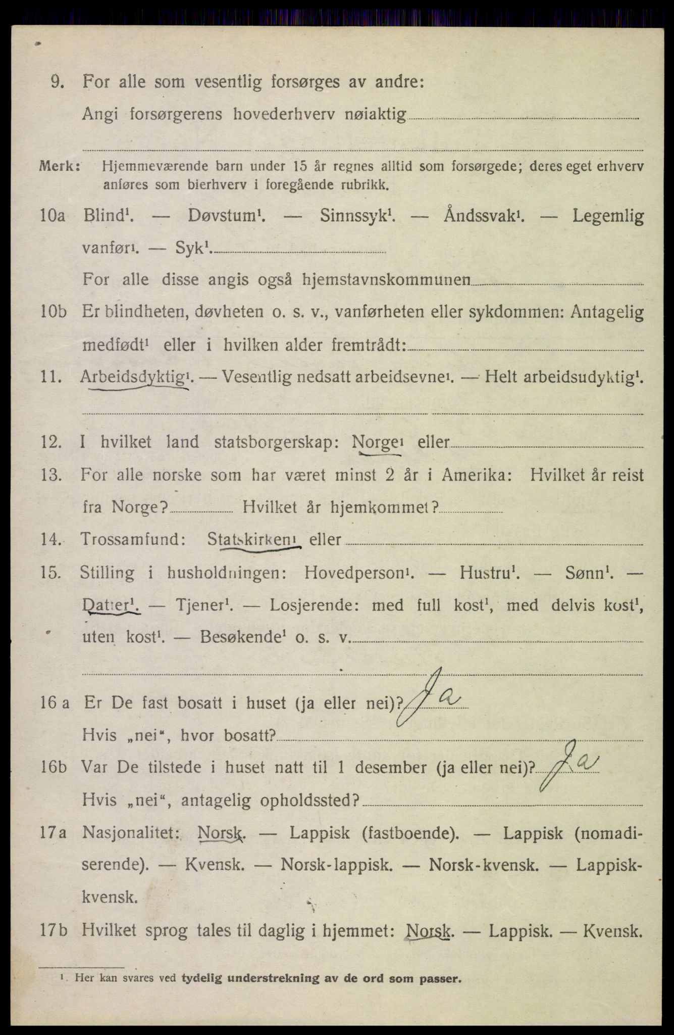 SAT, 1920 census for Saltdal, 1920, p. 4368