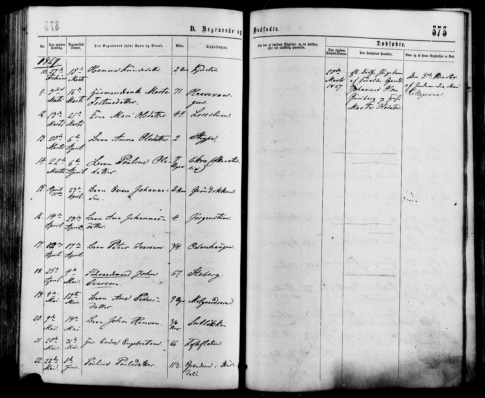 Sør-Fron prestekontor, AV/SAH-PREST-010/H/Ha/Haa/L0002: Parish register (official) no. 2, 1864-1880, p. 373