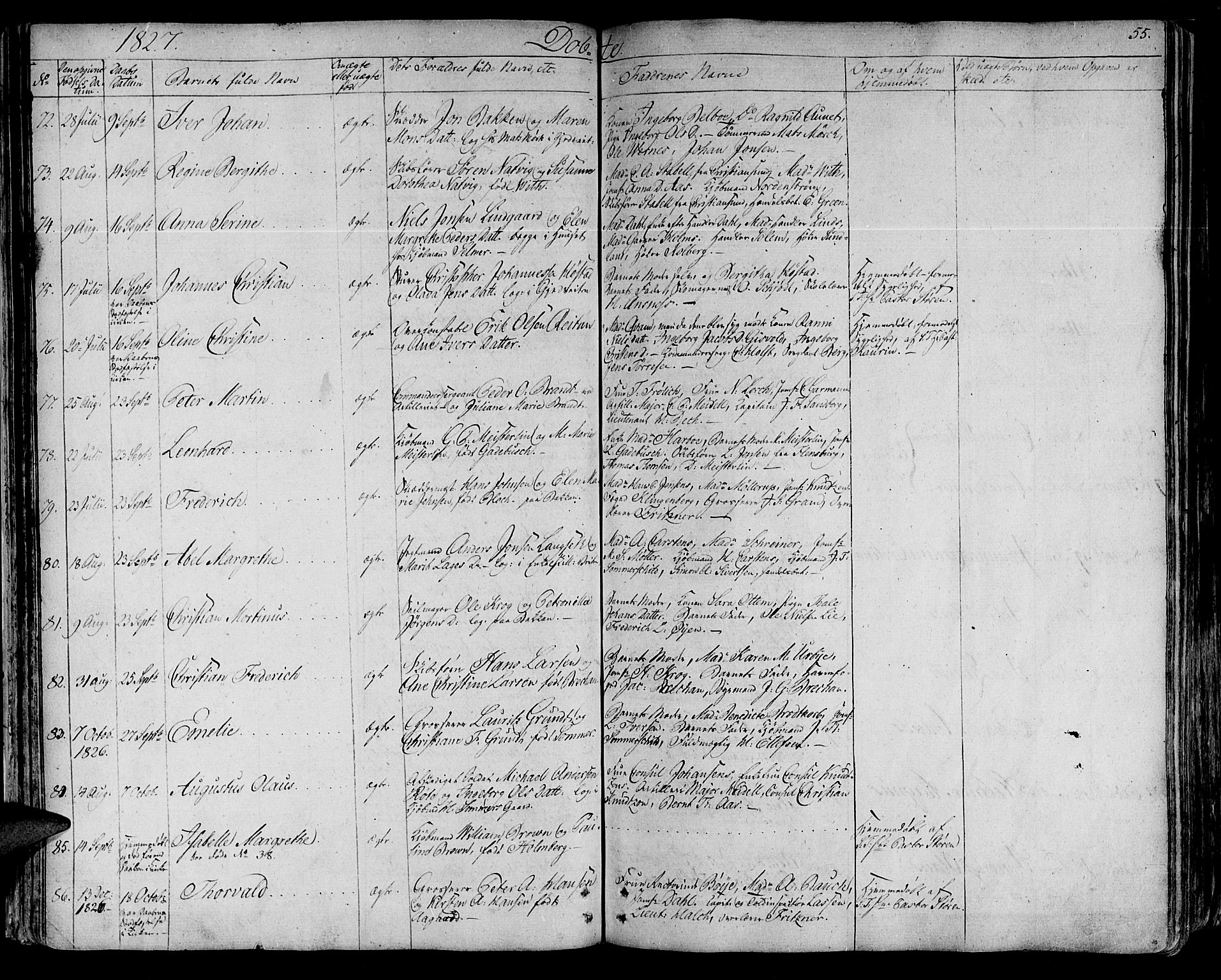 Ministerialprotokoller, klokkerbøker og fødselsregistre - Sør-Trøndelag, SAT/A-1456/602/L0108: Parish register (official) no. 602A06, 1821-1839, p. 55