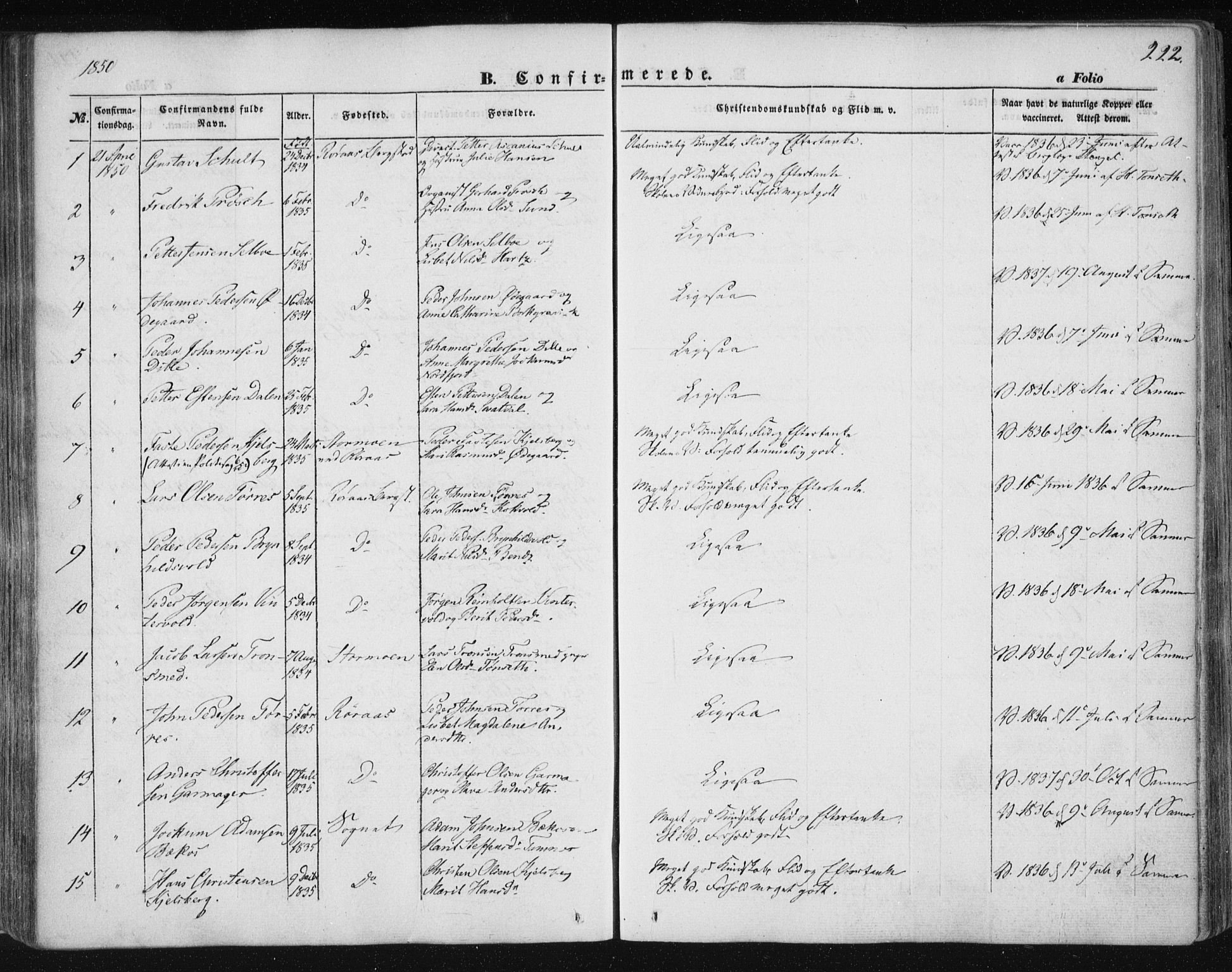 Ministerialprotokoller, klokkerbøker og fødselsregistre - Sør-Trøndelag, SAT/A-1456/681/L0931: Parish register (official) no. 681A09, 1845-1859, p. 222