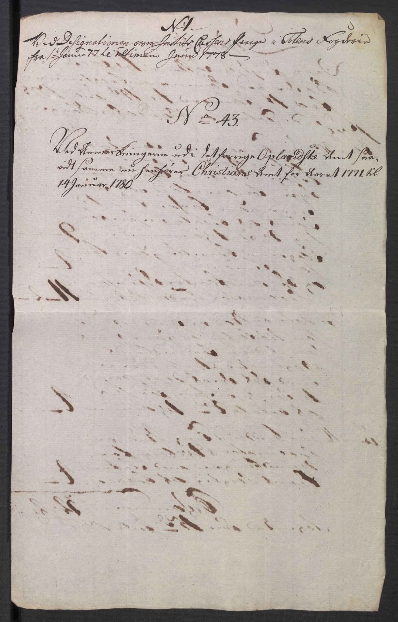 Rentekammeret inntil 1814, Reviderte regnskaper, Mindre regnskaper, AV/RA-EA-4068/Rb/L0014: Opplands amt, 1771-1779, p. 854