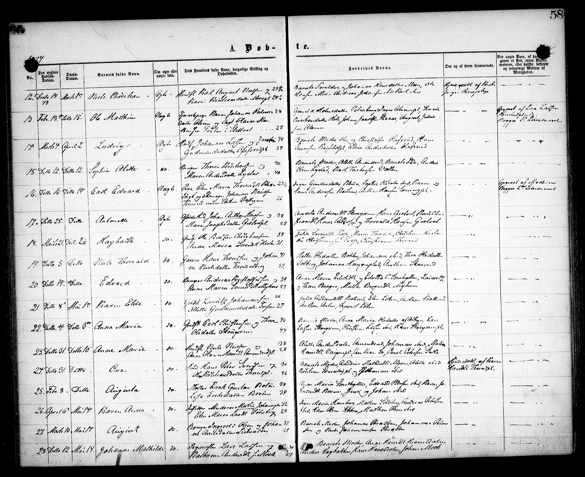 Spydeberg prestekontor Kirkebøker, AV/SAO-A-10924/F/Fa/L0006: Parish register (official) no. I 6, 1863-1874, p. 58