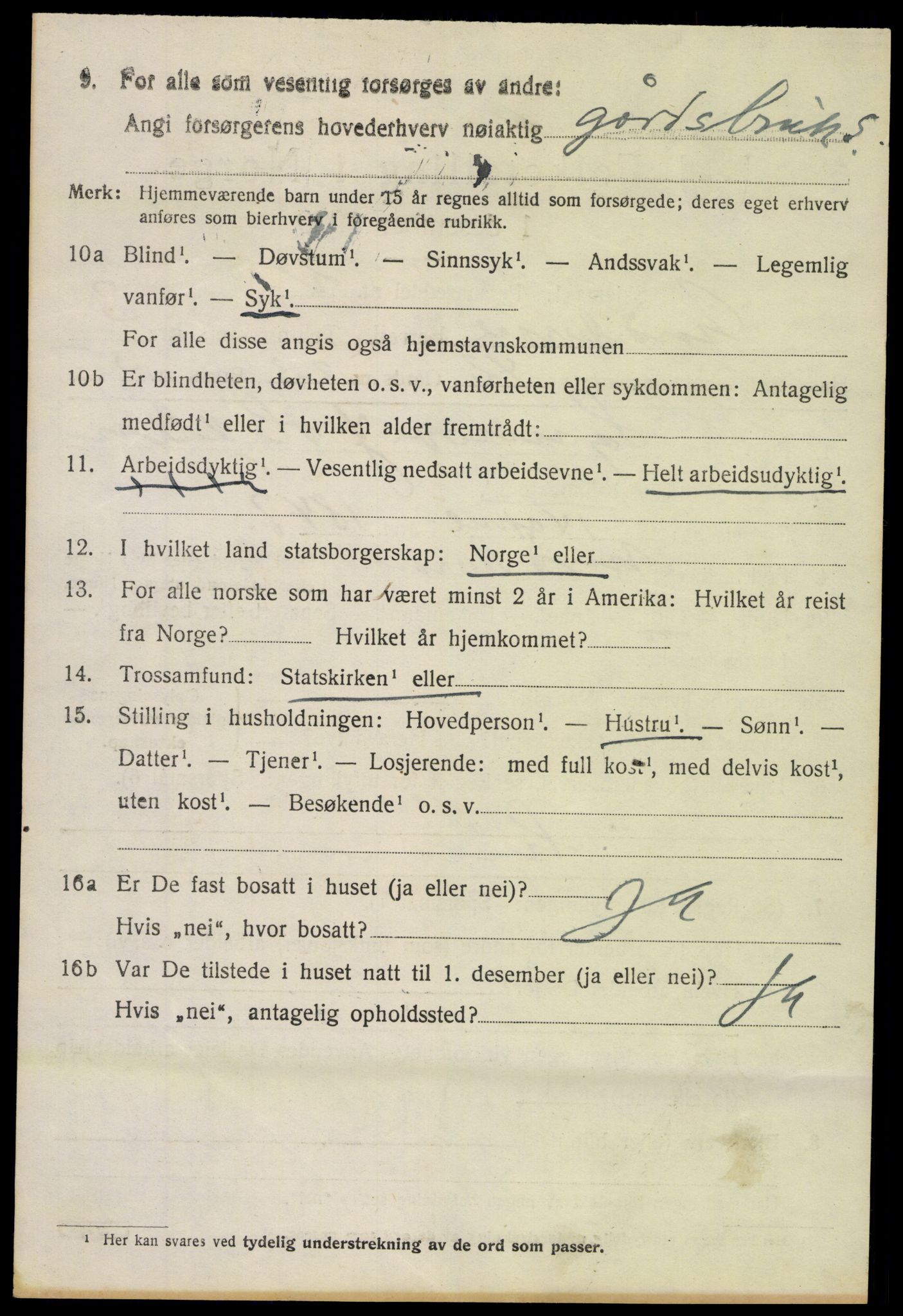 SAH, 1920 census for Nord-Aurdal, 1920, p. 3617