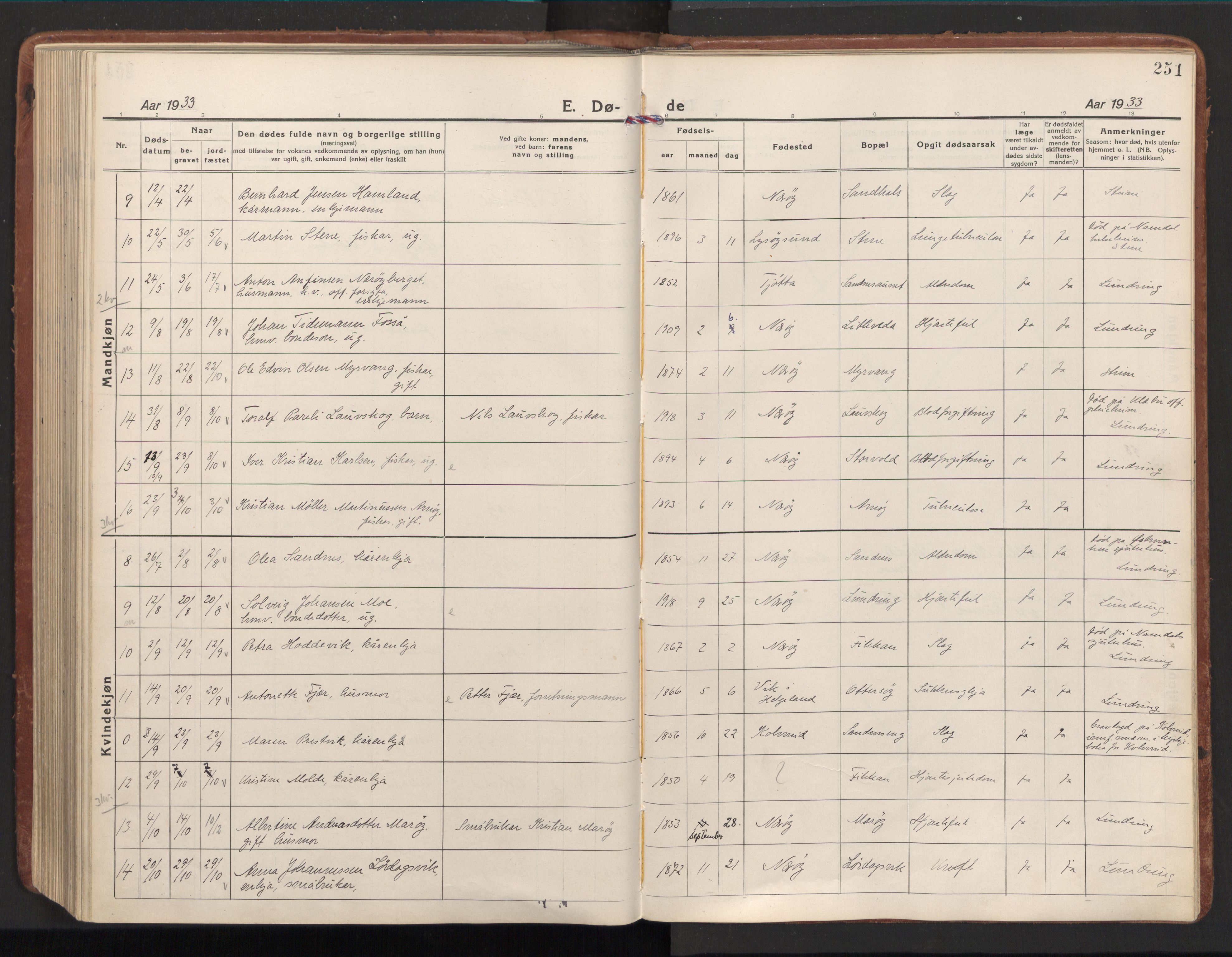 Ministerialprotokoller, klokkerbøker og fødselsregistre - Nord-Trøndelag, SAT/A-1458/784/L0678: Parish register (official) no. 784A13, 1921-1938, p. 251