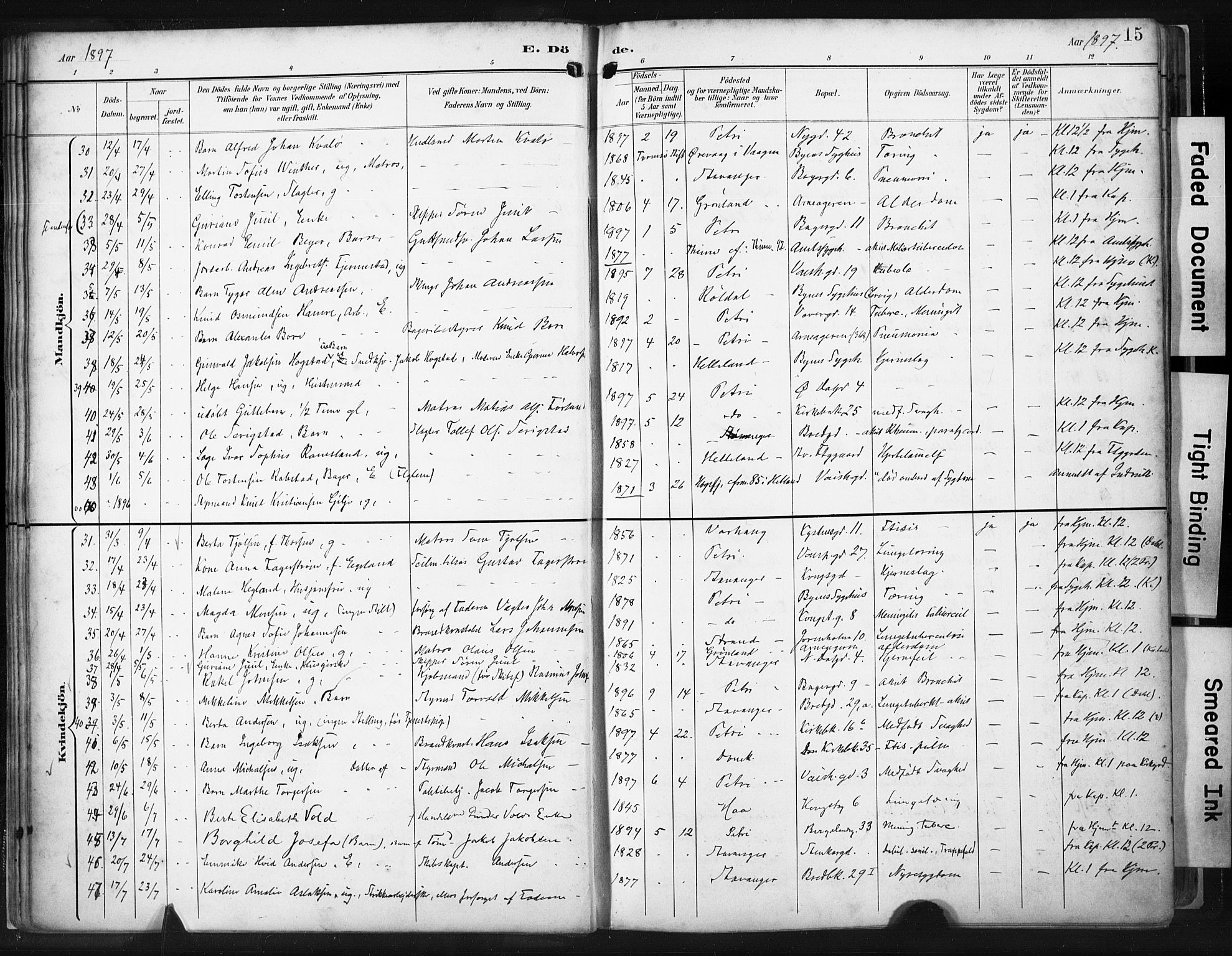 St. Petri sokneprestkontor, AV/SAST-A-101813/001/30/30BA/L0022: Parish register (official) no. A 22, 1895-1919, p. 15