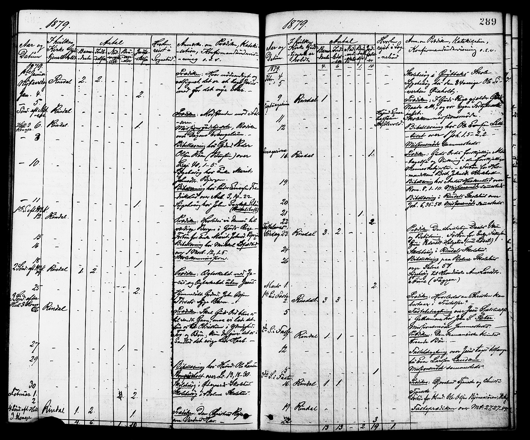 Ministerialprotokoller, klokkerbøker og fødselsregistre - Møre og Romsdal, AV/SAT-A-1454/598/L1068: Parish register (official) no. 598A02, 1872-1881, p. 289