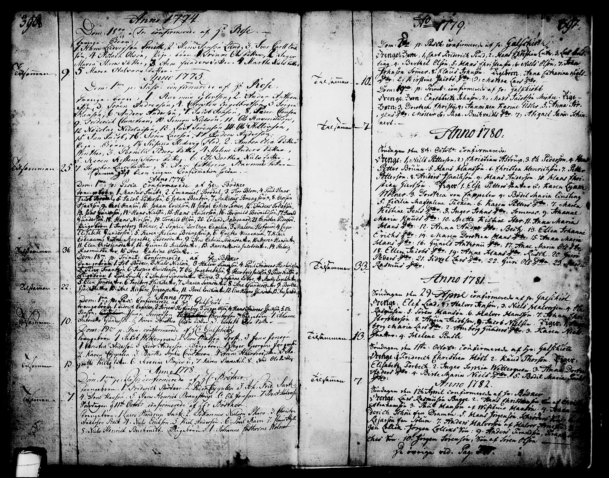 Skien kirkebøker, SAKO/A-302/F/Fa/L0003: Parish register (official) no. 3, 1755-1791, p. 396-397