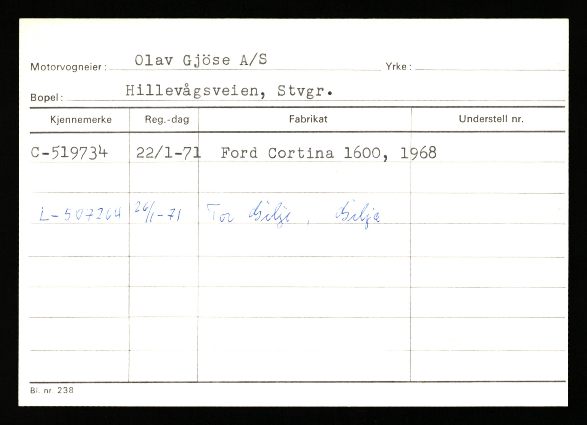 Stavanger trafikkstasjon, SAST/A-101942/0/G/L0012: Registreringsnummer: 363571 - 800000, 1930-1971, p. 949