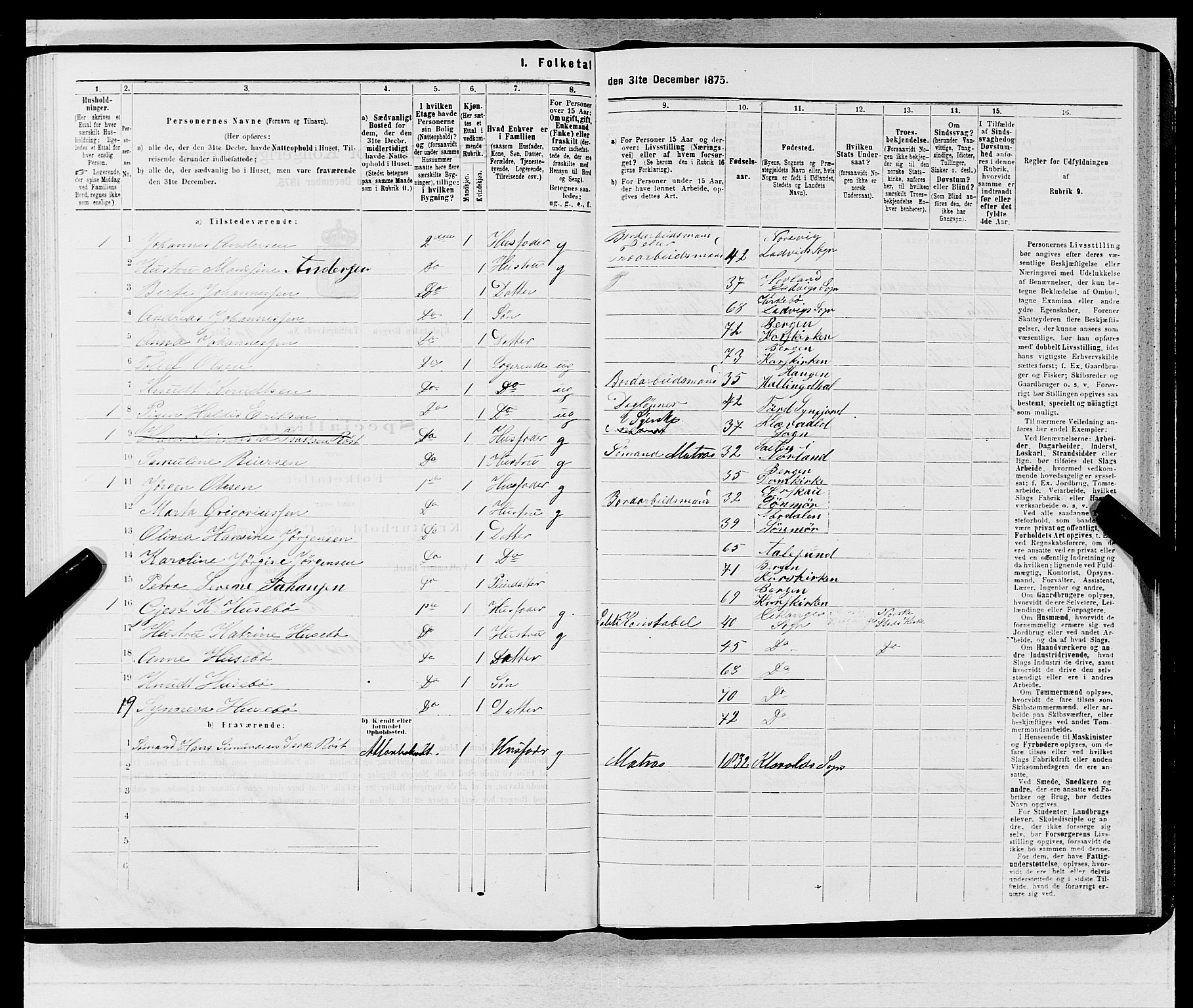 SAB, 1875 census for 1301 Bergen, 1875, p. 5330