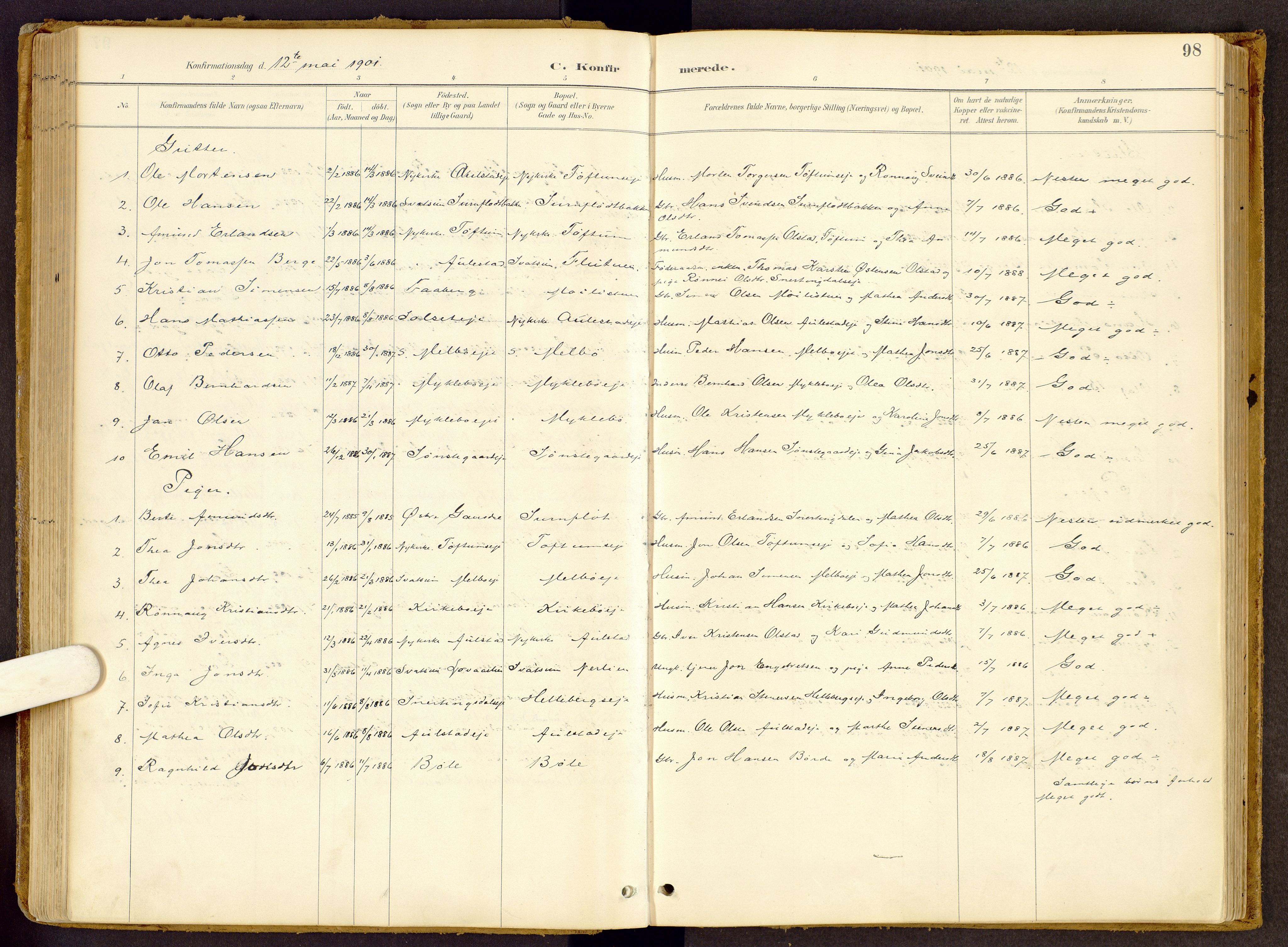 Vestre Gausdal prestekontor, SAH/PREST-094/H/Ha/Haa/L0002: Parish register (official) no. 2, 1887-1918, p. 98