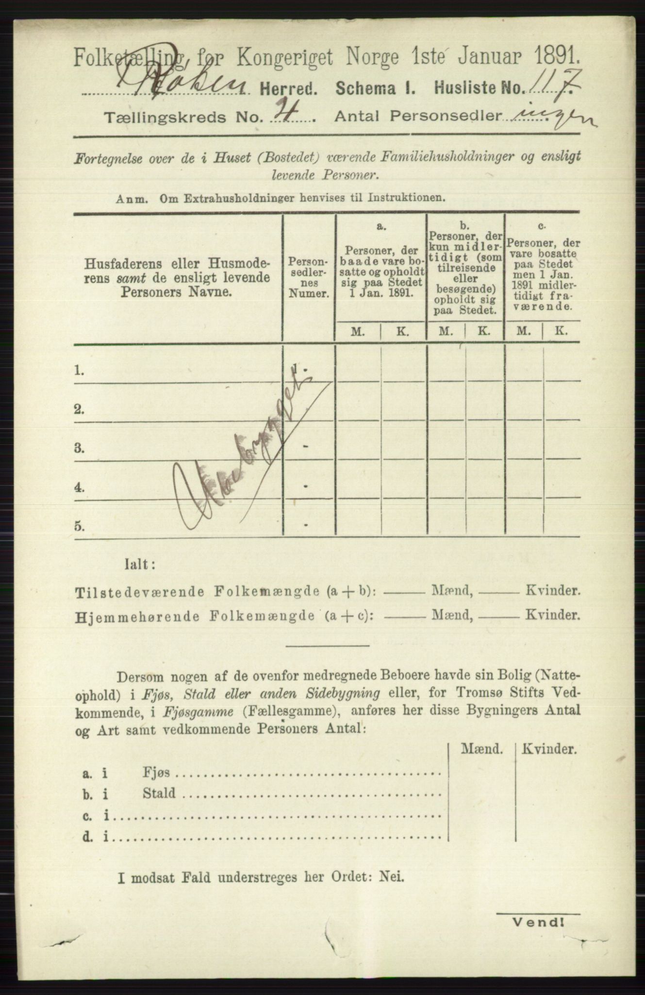 RA, 1891 census for 0627 Røyken, 1891, p. 1851