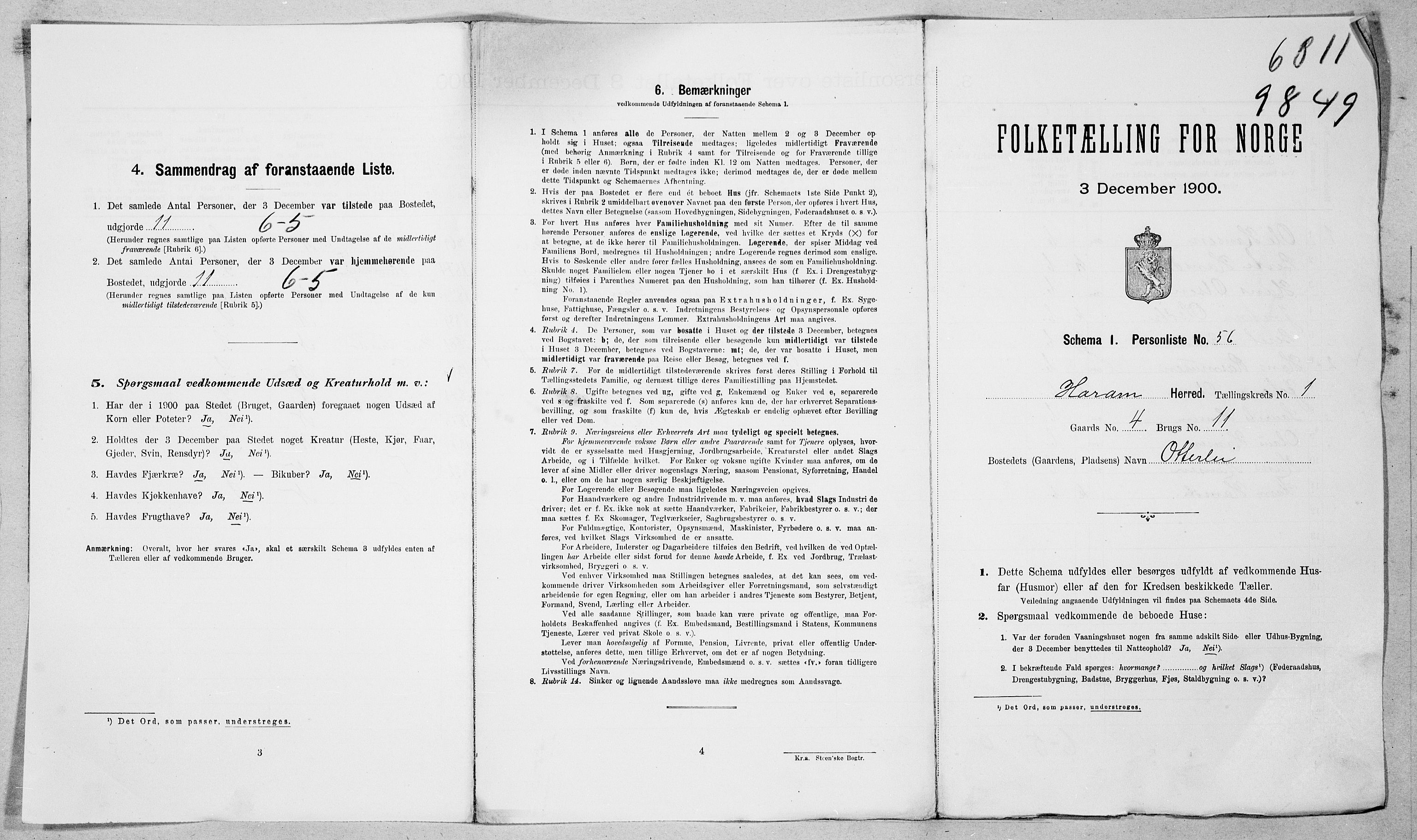 SAT, 1900 census for Haram, 1900, p. 20