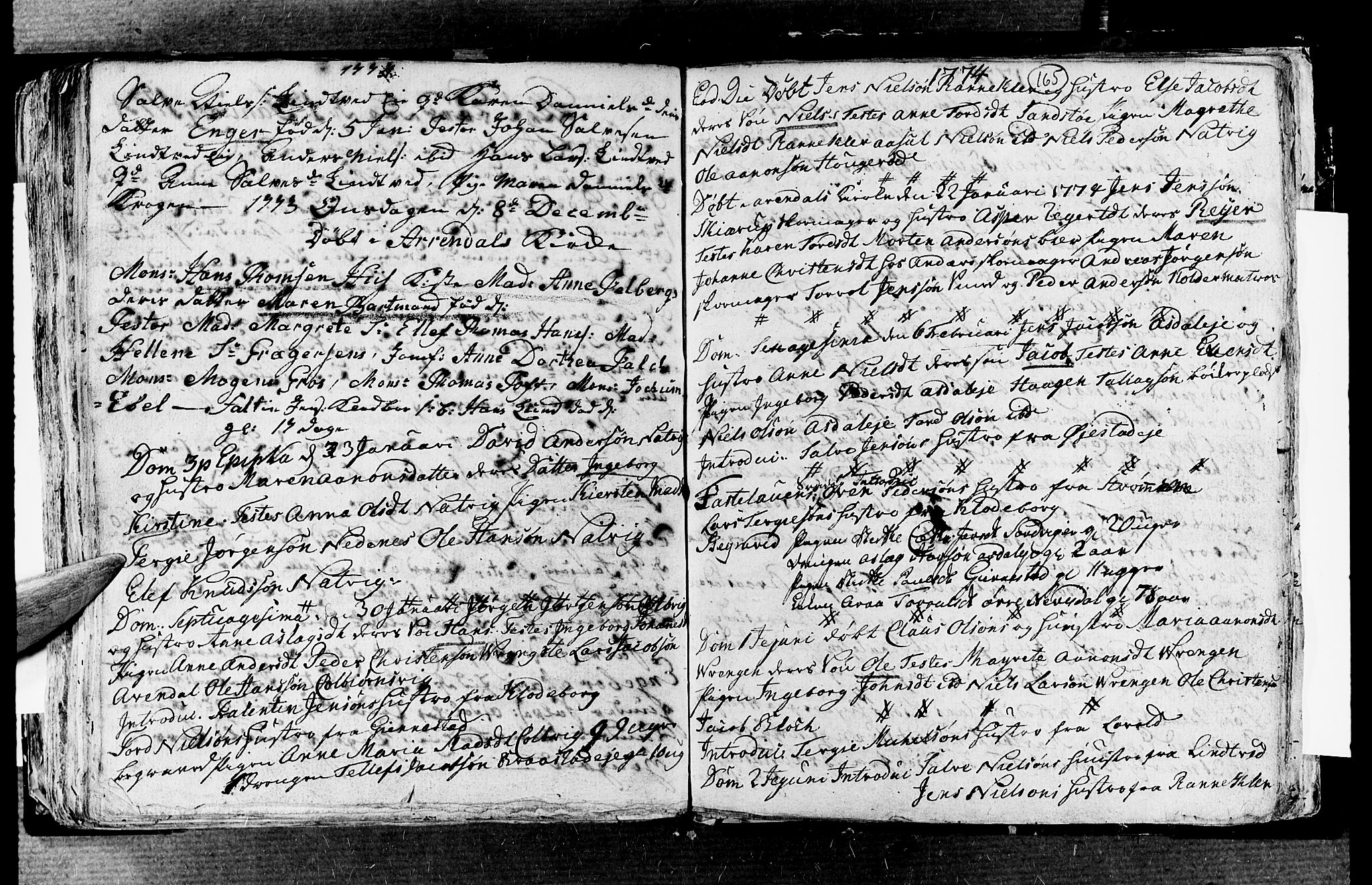 Øyestad sokneprestkontor, SAK/1111-0049/F/Fa/L0006: Parish register (official) no. A 6, 1758-1776, p. 165