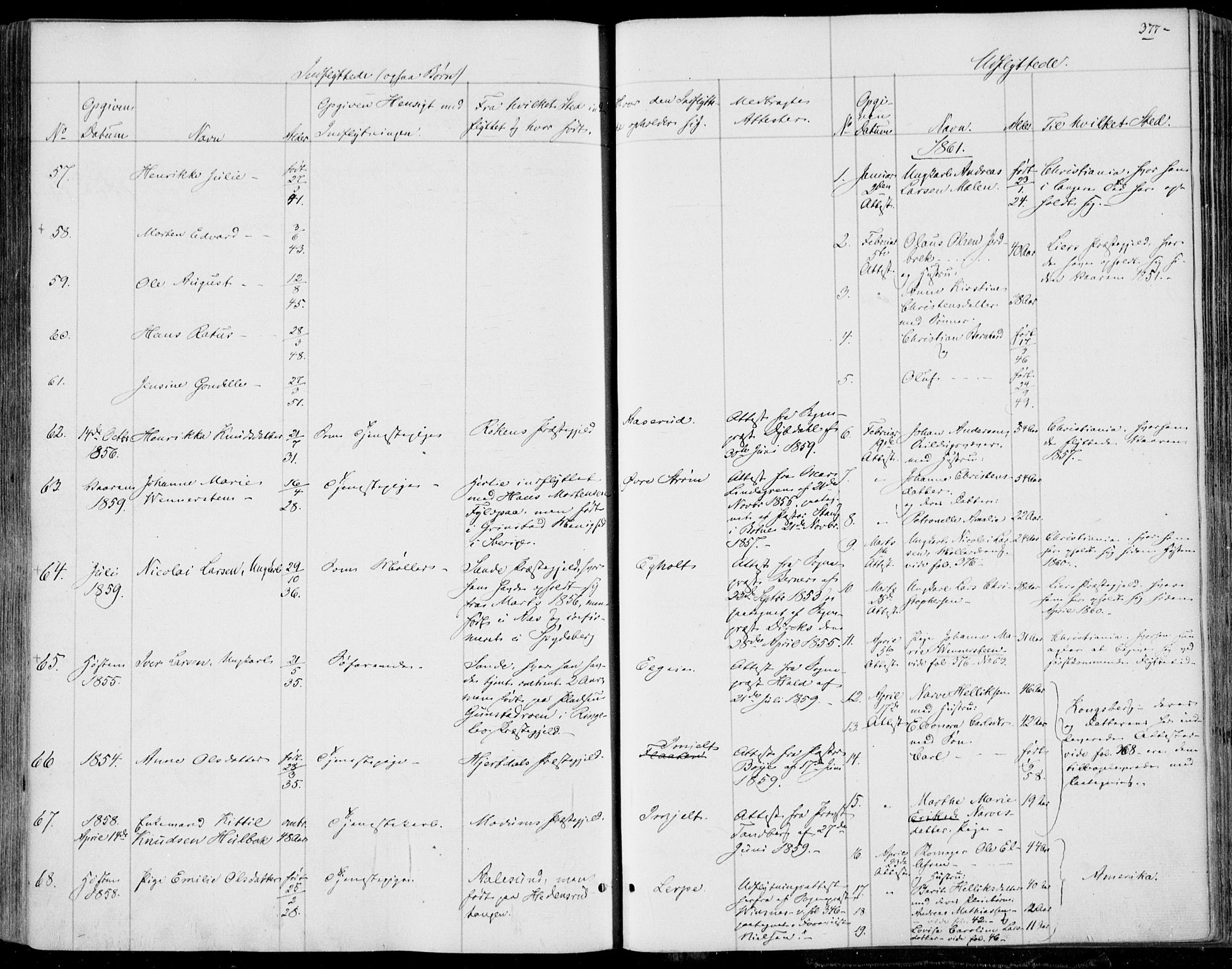 Skoger kirkebøker, SAKO/A-59/F/Fa/L0003: Parish register (official) no. I 3, 1842-1861, p. 377