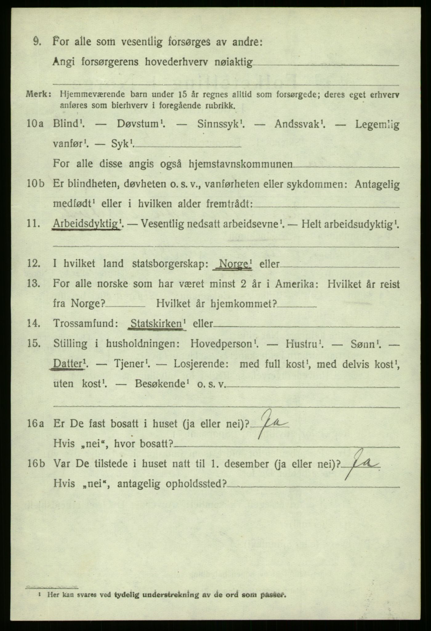 SAB, 1920 census for Gulen, 1920, p. 3504