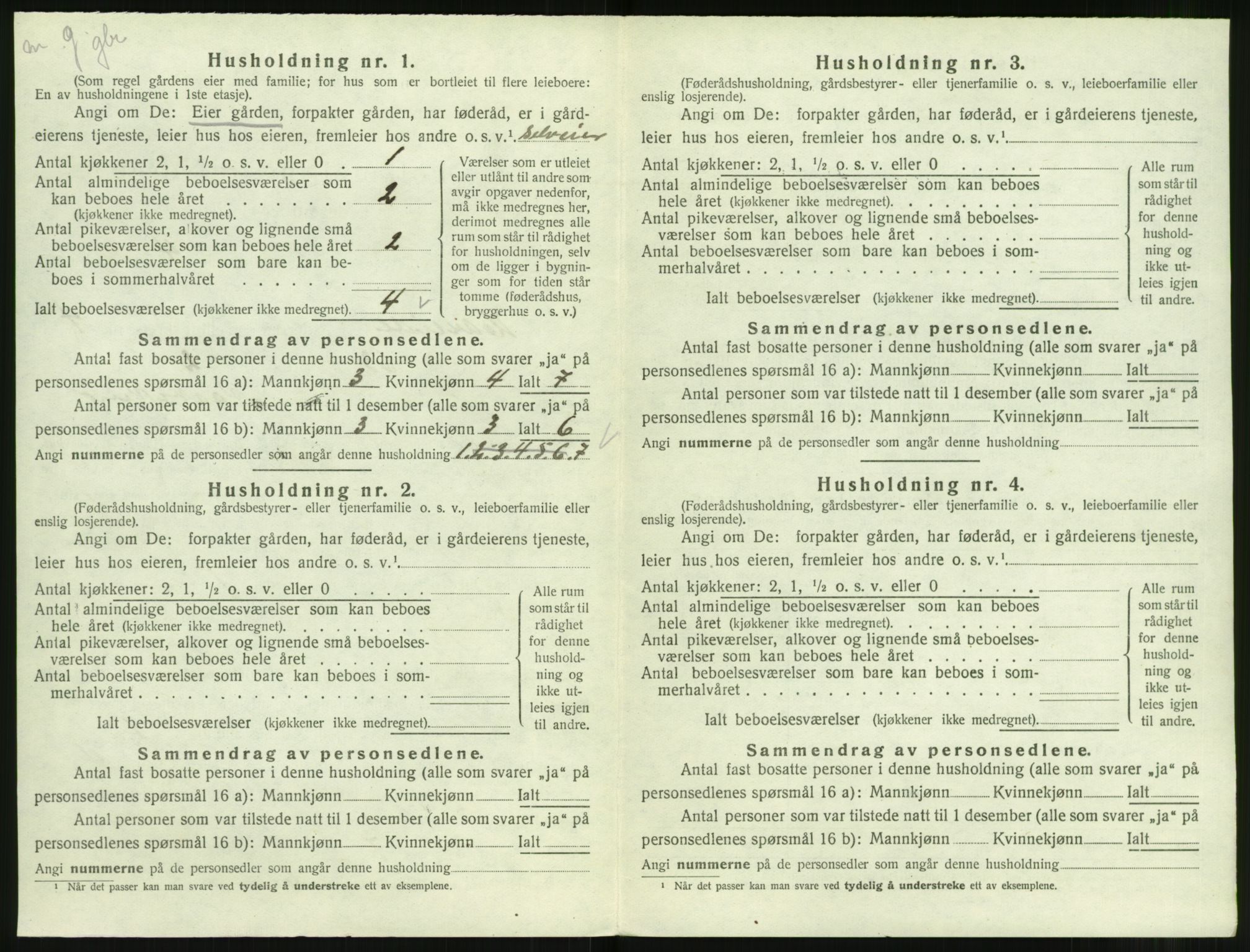 SAT, 1920 census for Hareid, 1920, p. 216