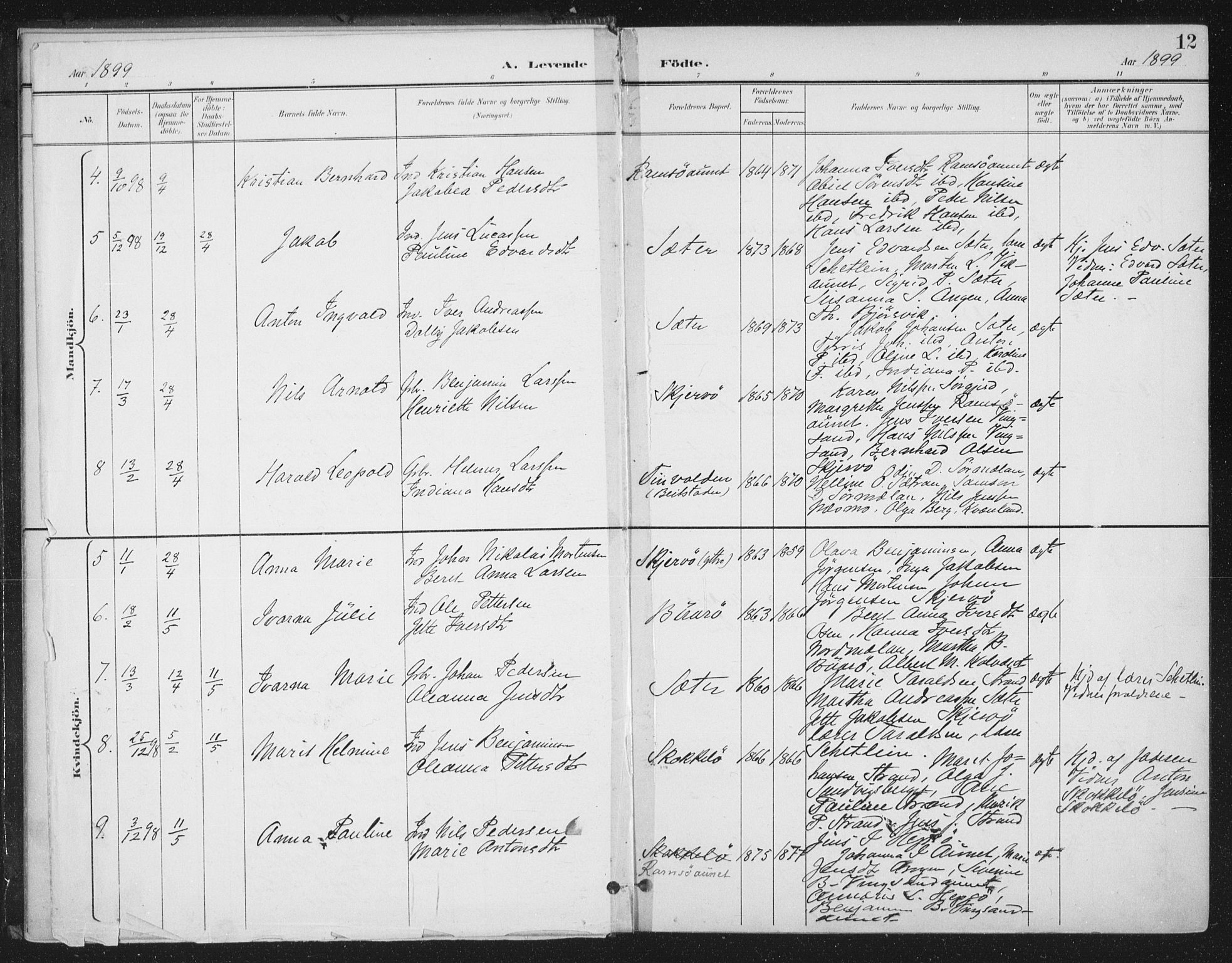 Ministerialprotokoller, klokkerbøker og fødselsregistre - Sør-Trøndelag, AV/SAT-A-1456/658/L0723: Parish register (official) no. 658A02, 1897-1912, p. 12