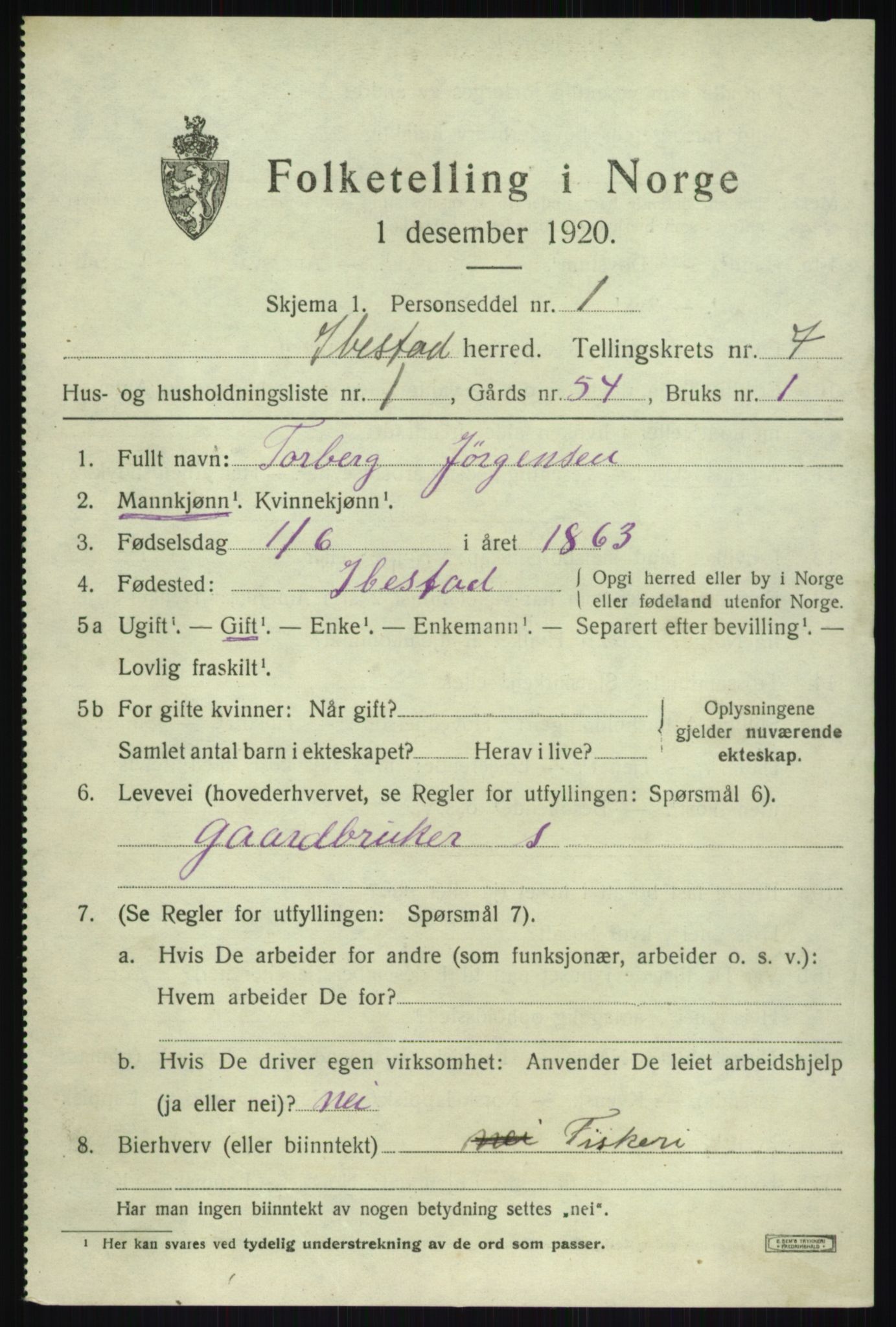 SATØ, 1920 census for Ibestad, 1920, p. 4570