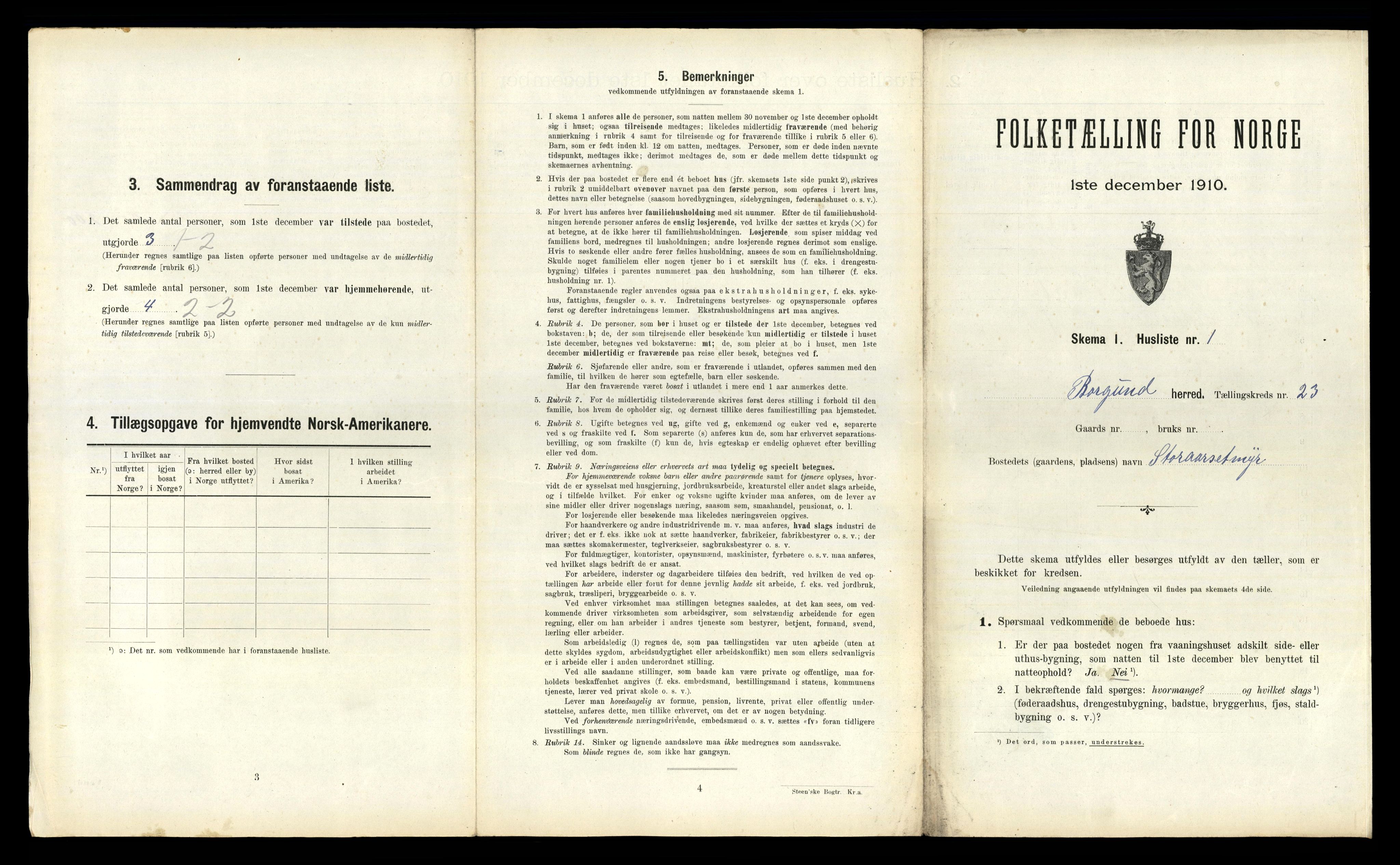 RA, 1910 census for Borgund, 1910, p. 1759