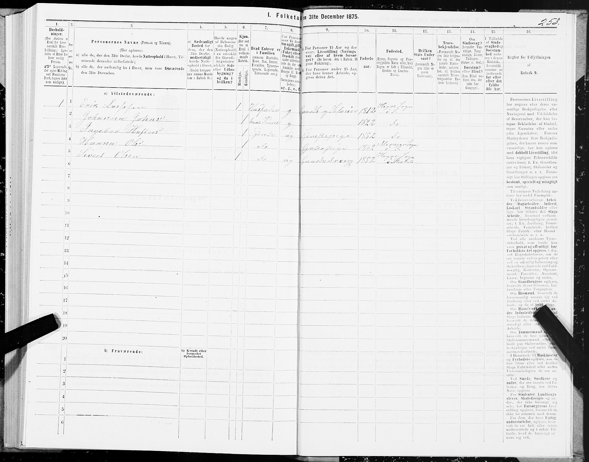 SAT, 1875 census for 1711P Øvre Stjørdal, 1875, p. 1253