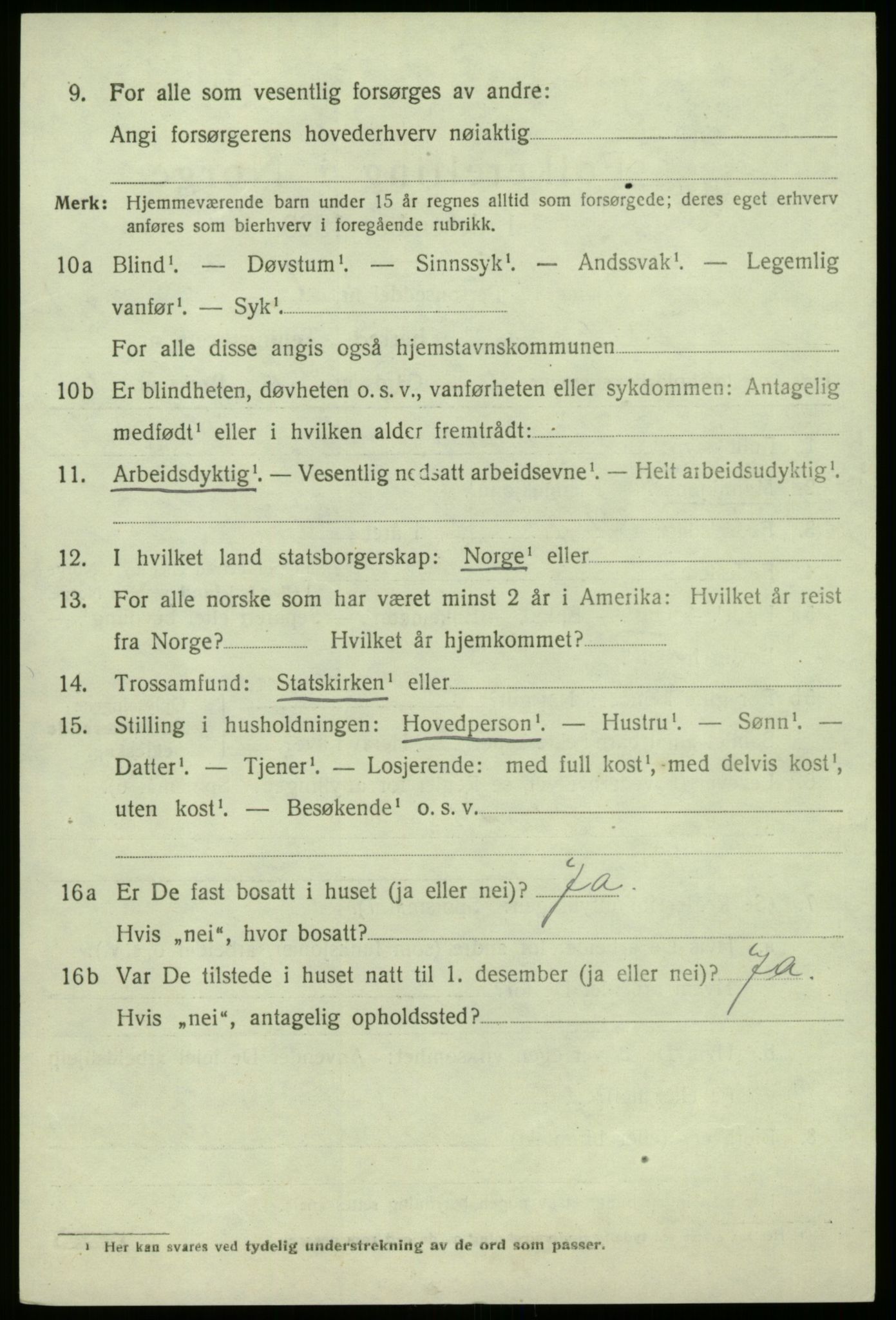 SAB, 1920 census for Vik, 1920, p. 5446