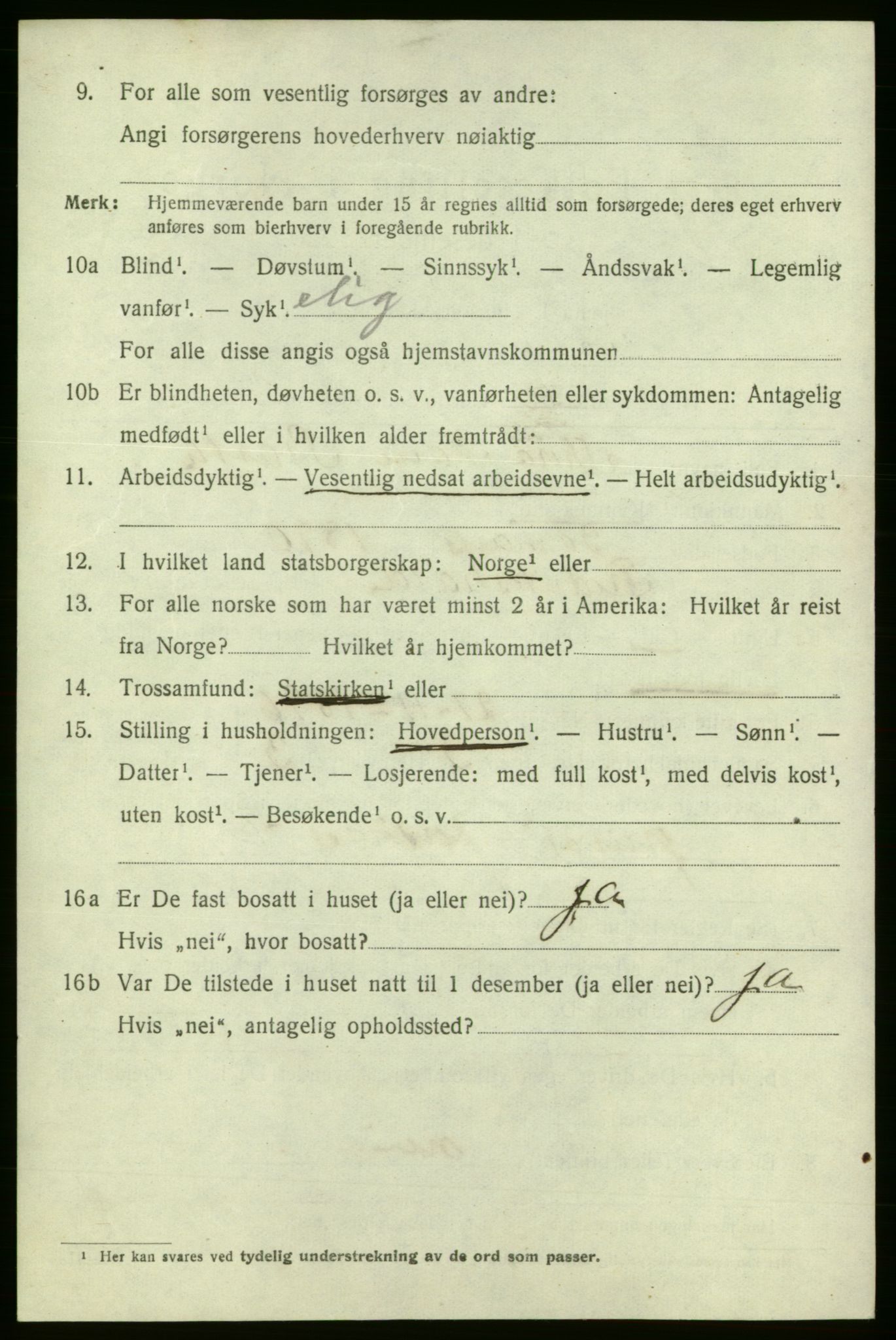 SAO, 1920 census for Fredrikshald, 1920, p. 11426