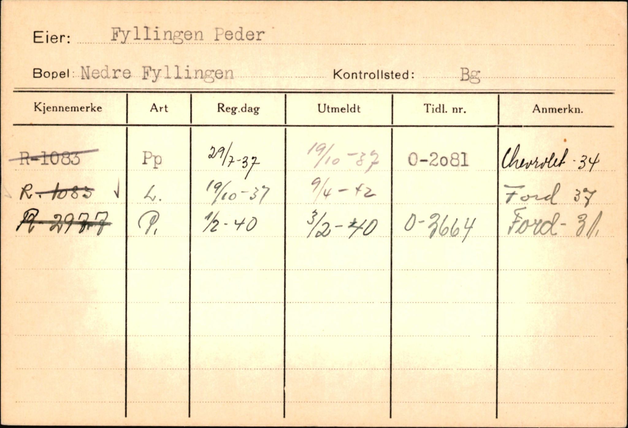 Statens vegvesen, Hordaland vegkontor, AV/SAB-A-5201/2/Ha/L0015: R-eierkort F-G, 1920-1971, p. 92