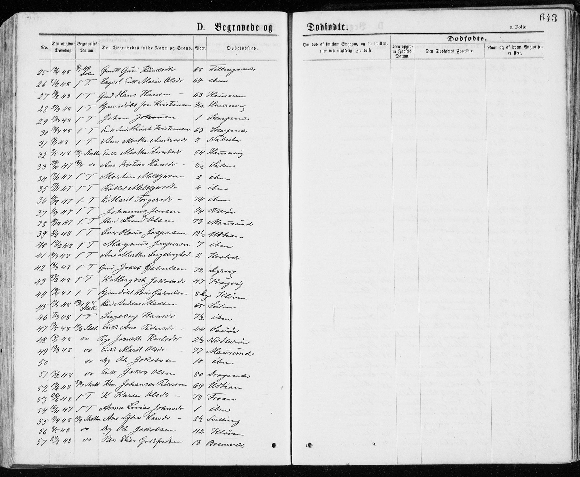 Ministerialprotokoller, klokkerbøker og fødselsregistre - Sør-Trøndelag, SAT/A-1456/640/L0576: Parish register (official) no. 640A01, 1846-1876, p. 643
