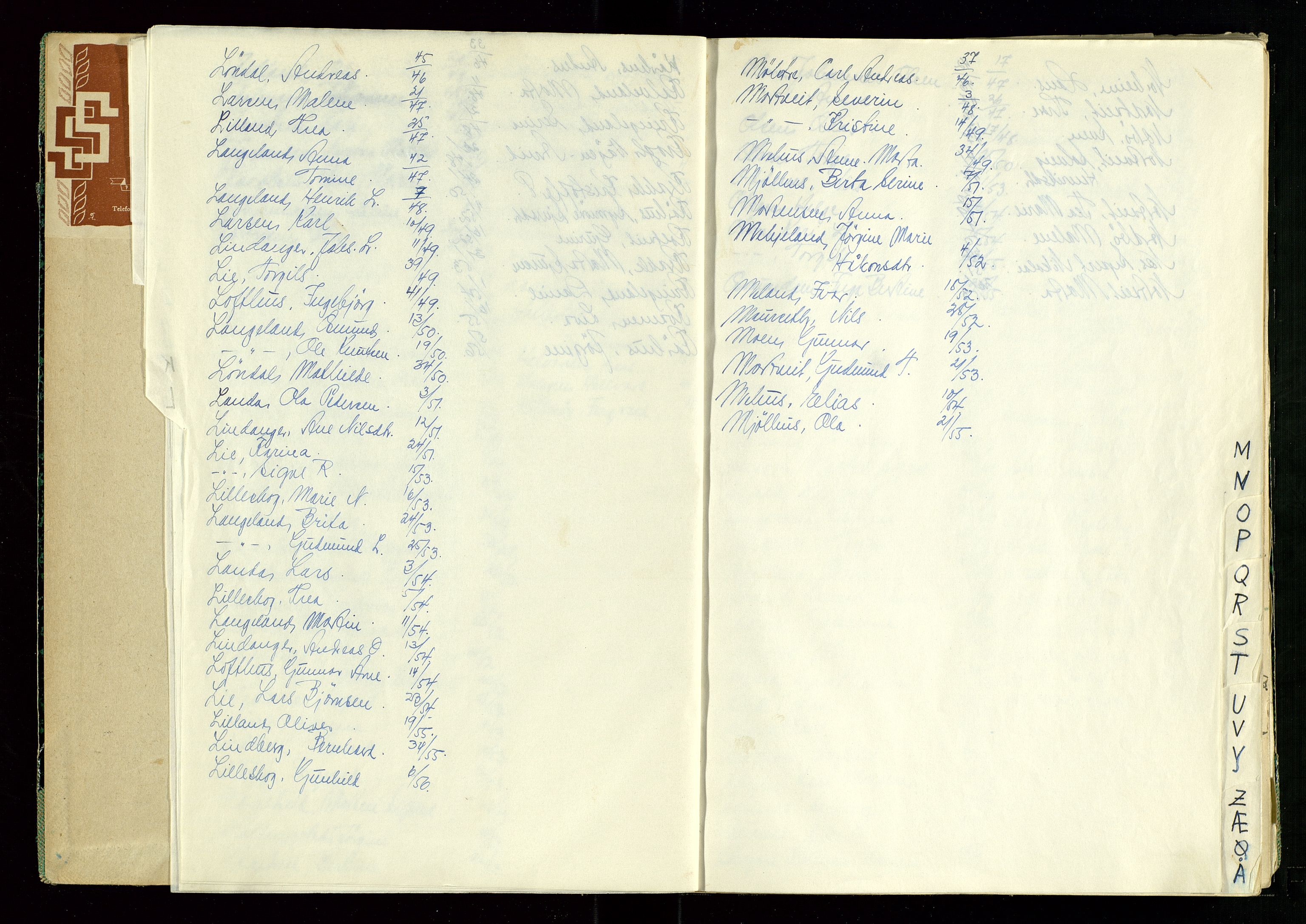 Skjold lensmannskontor, AV/SAST-A-100182/Gga/L0006: "Protokoll over anmeldte dødsfall i Skjold lensmannsdistrikt", 1946-1956