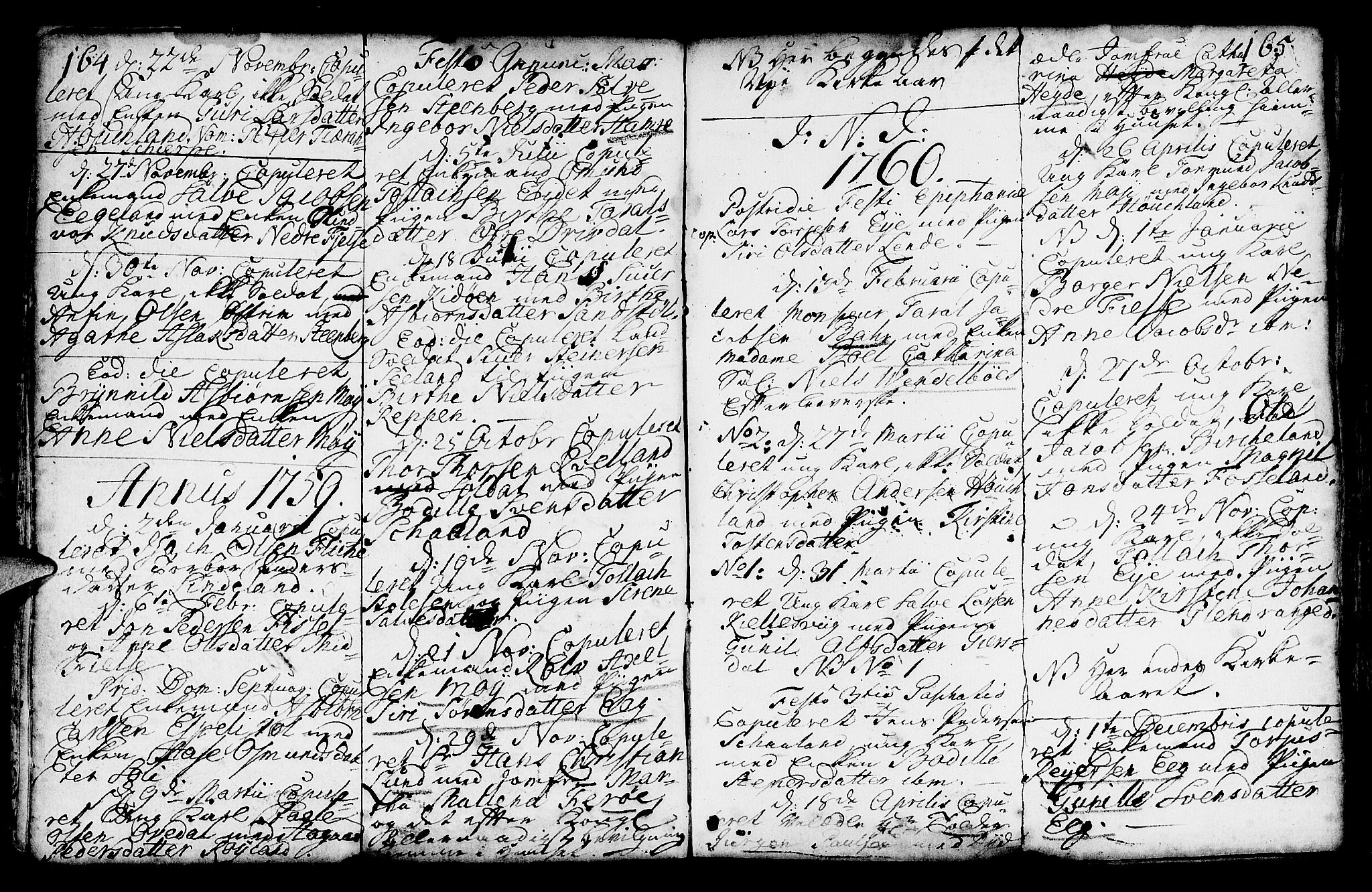 Lund sokneprestkontor, SAST/A-101809/S06/L0002: Parish register (official) no. A 2, 1738-1760, p. 164-165