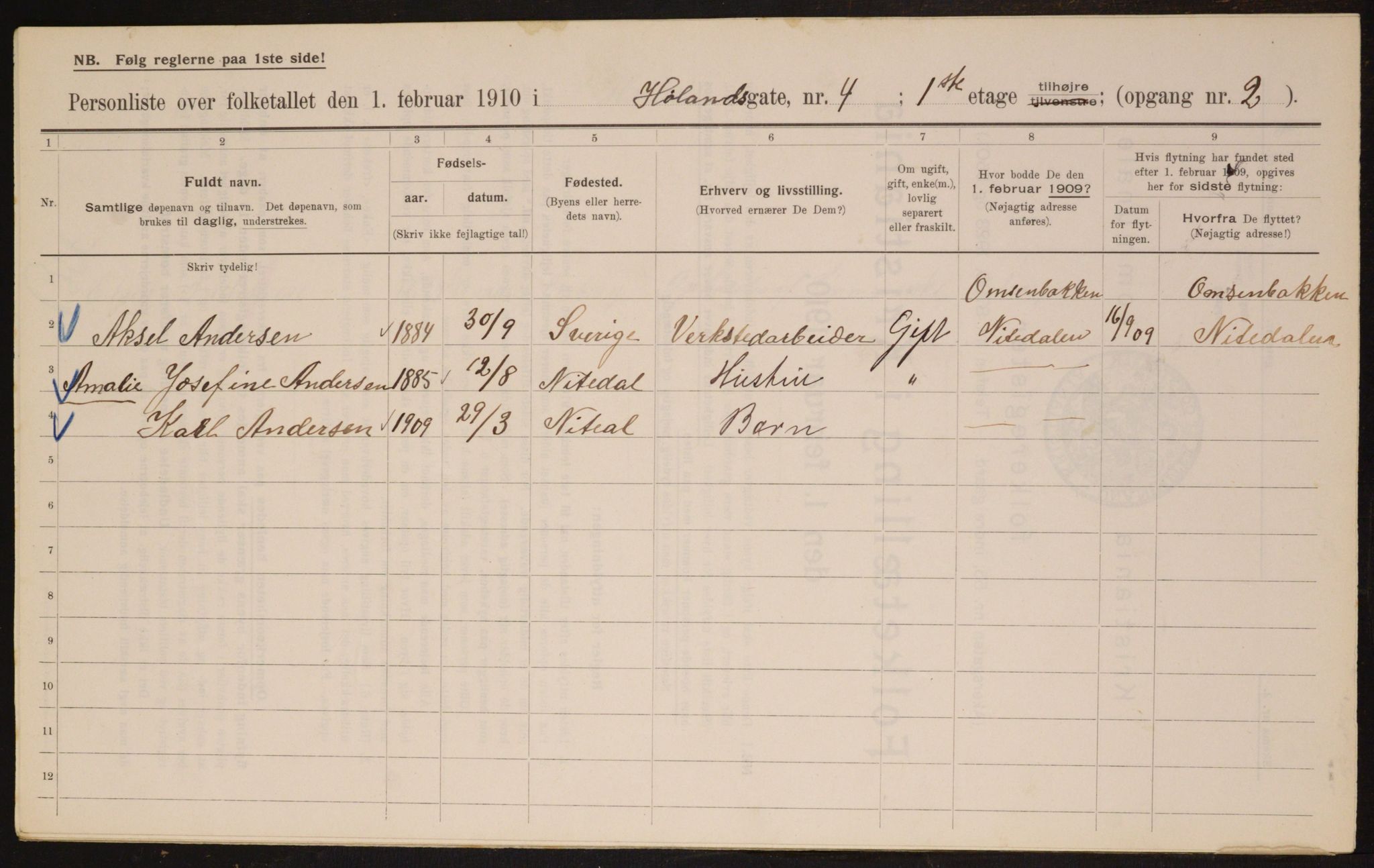 OBA, Municipal Census 1910 for Kristiania, 1910, p. 41469