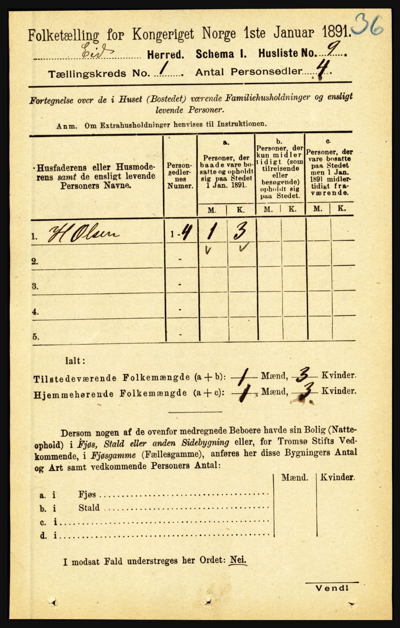 RA, 1891 census for 1443 Eid, 1891, p. 50