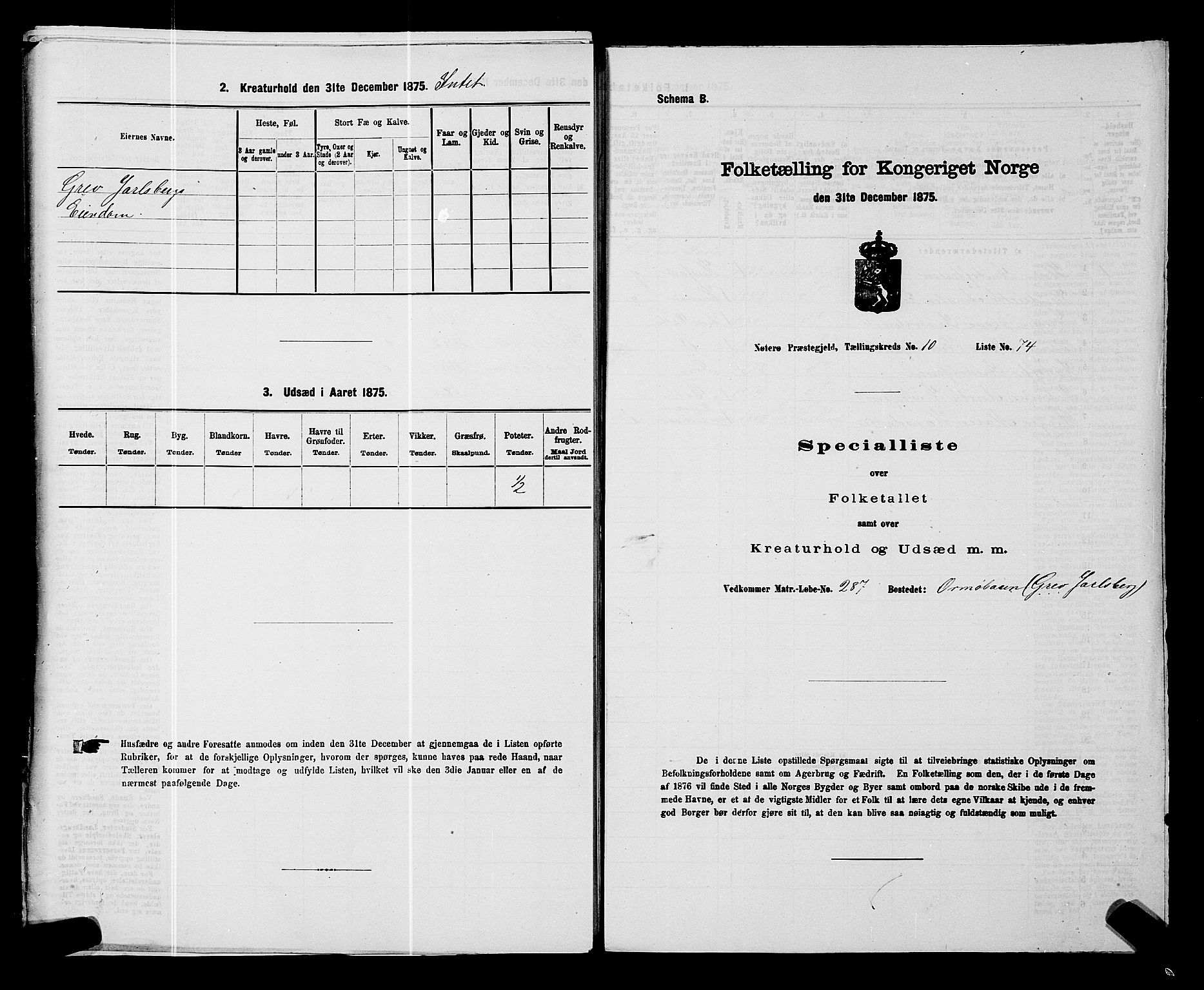 SAKO, 1875 census for 0722P Nøtterøy, 1875, p. 2120