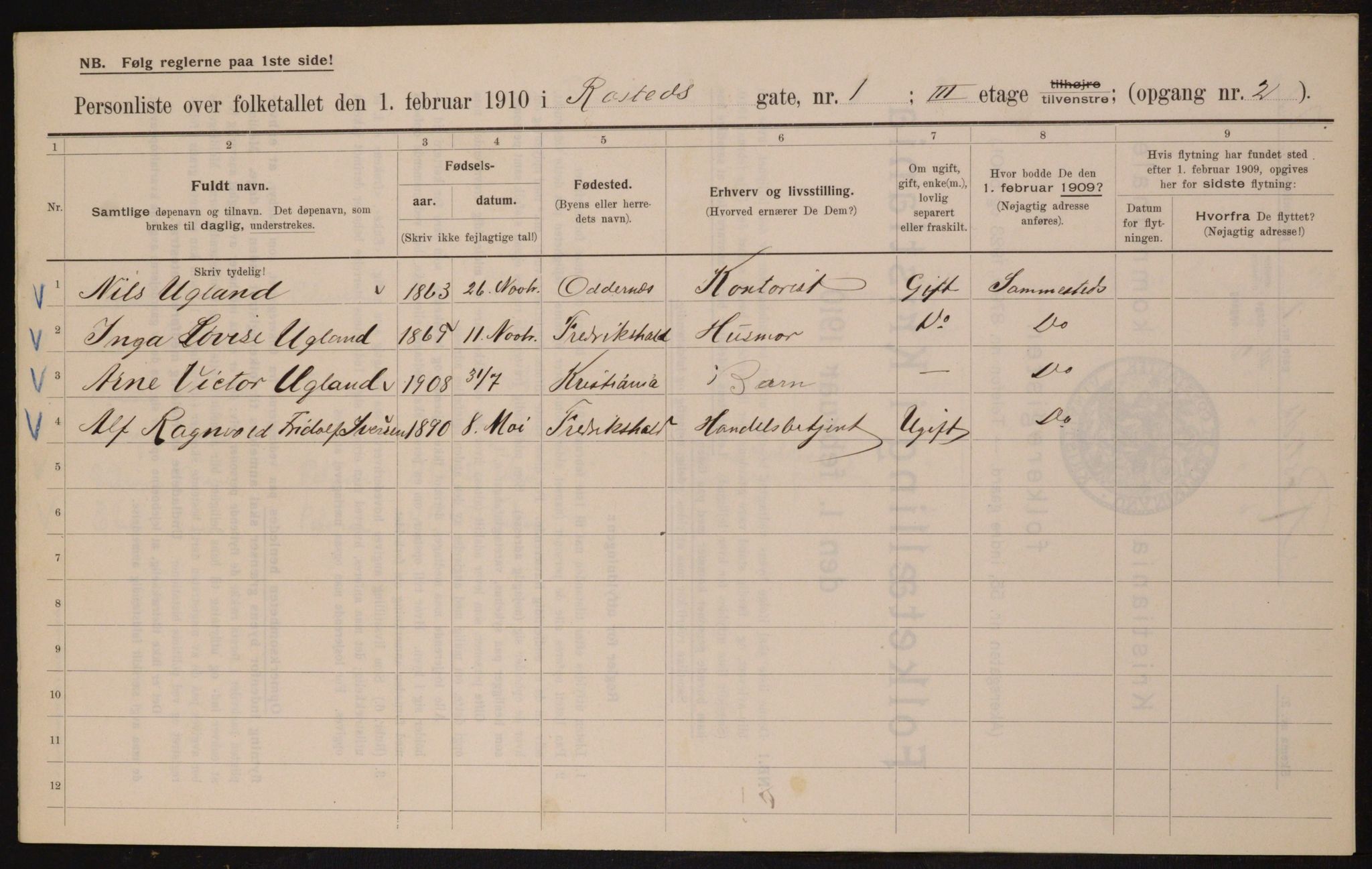 OBA, Municipal Census 1910 for Kristiania, 1910, p. 80428