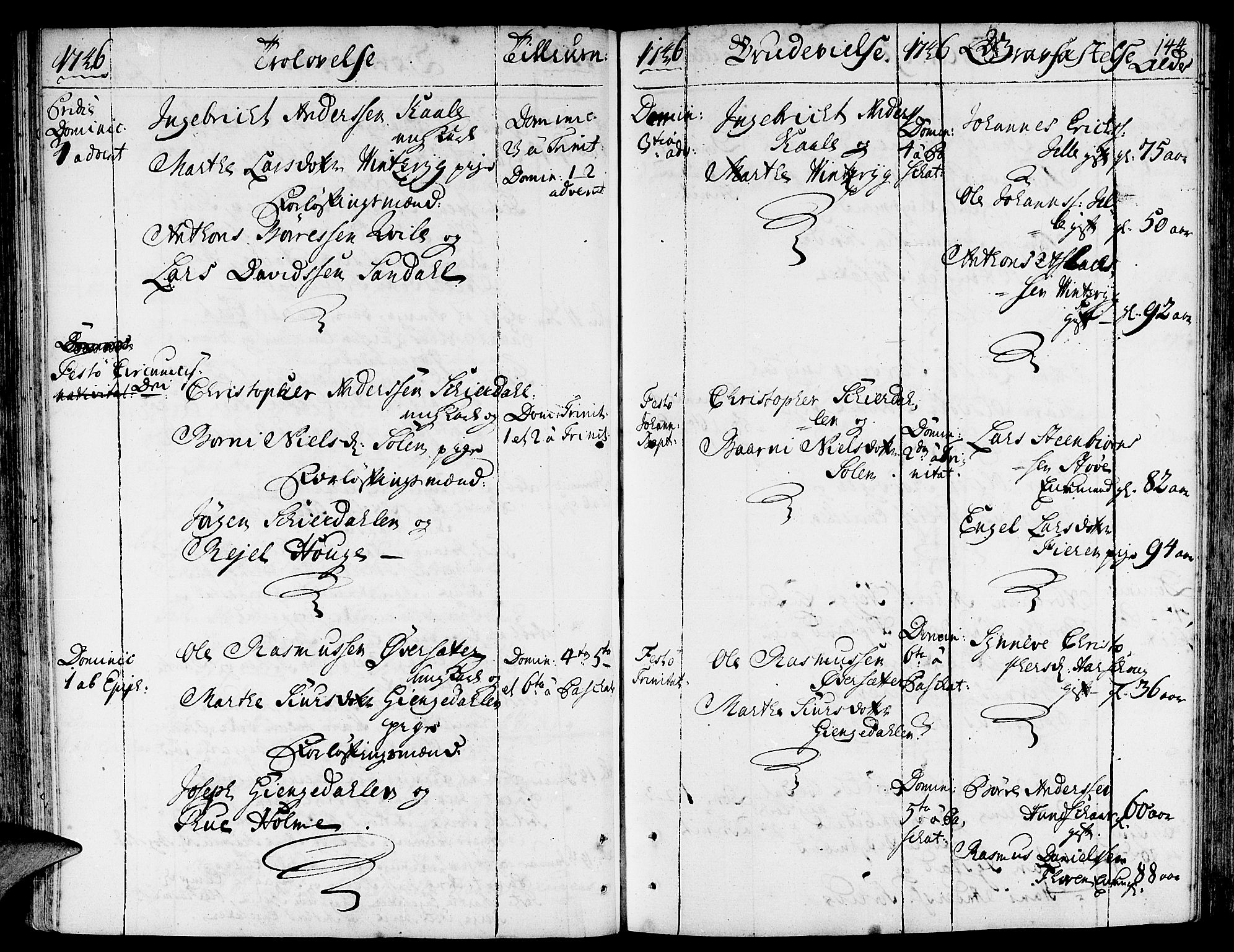 Gloppen sokneprestembete, AV/SAB-A-80101/H/Haa/Haaa/L0003: Parish register (official) no. A 3, 1739-1757, p. 144