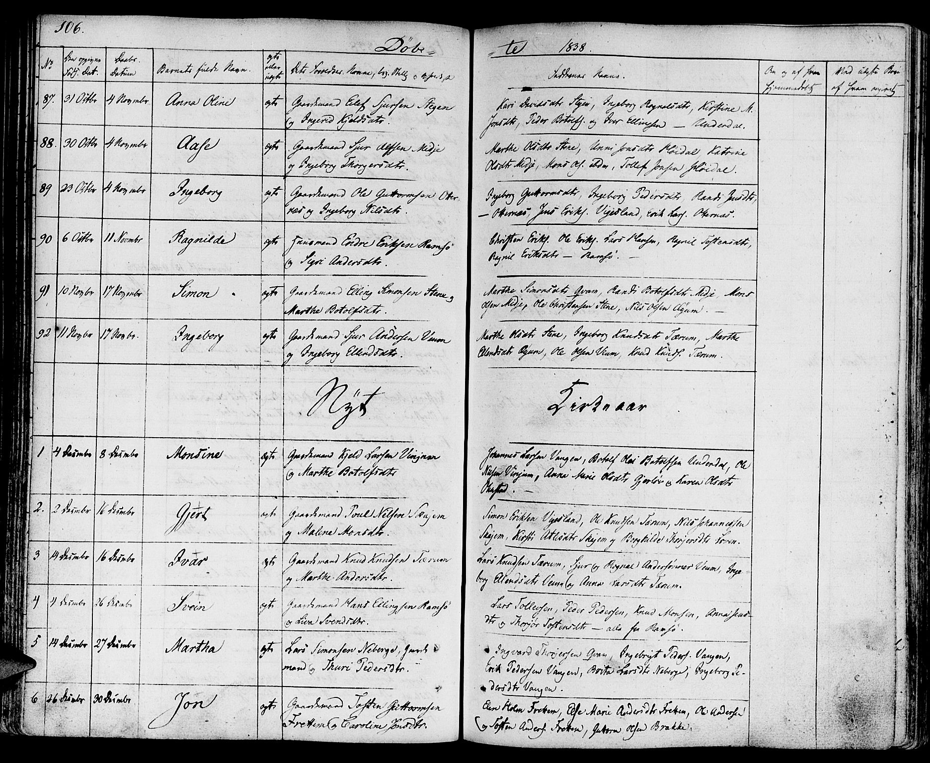 Aurland sokneprestembete, SAB/A-99937/H/Ha/Haa/L0006: Parish register (official) no. A 6, 1821-1859, p. 106