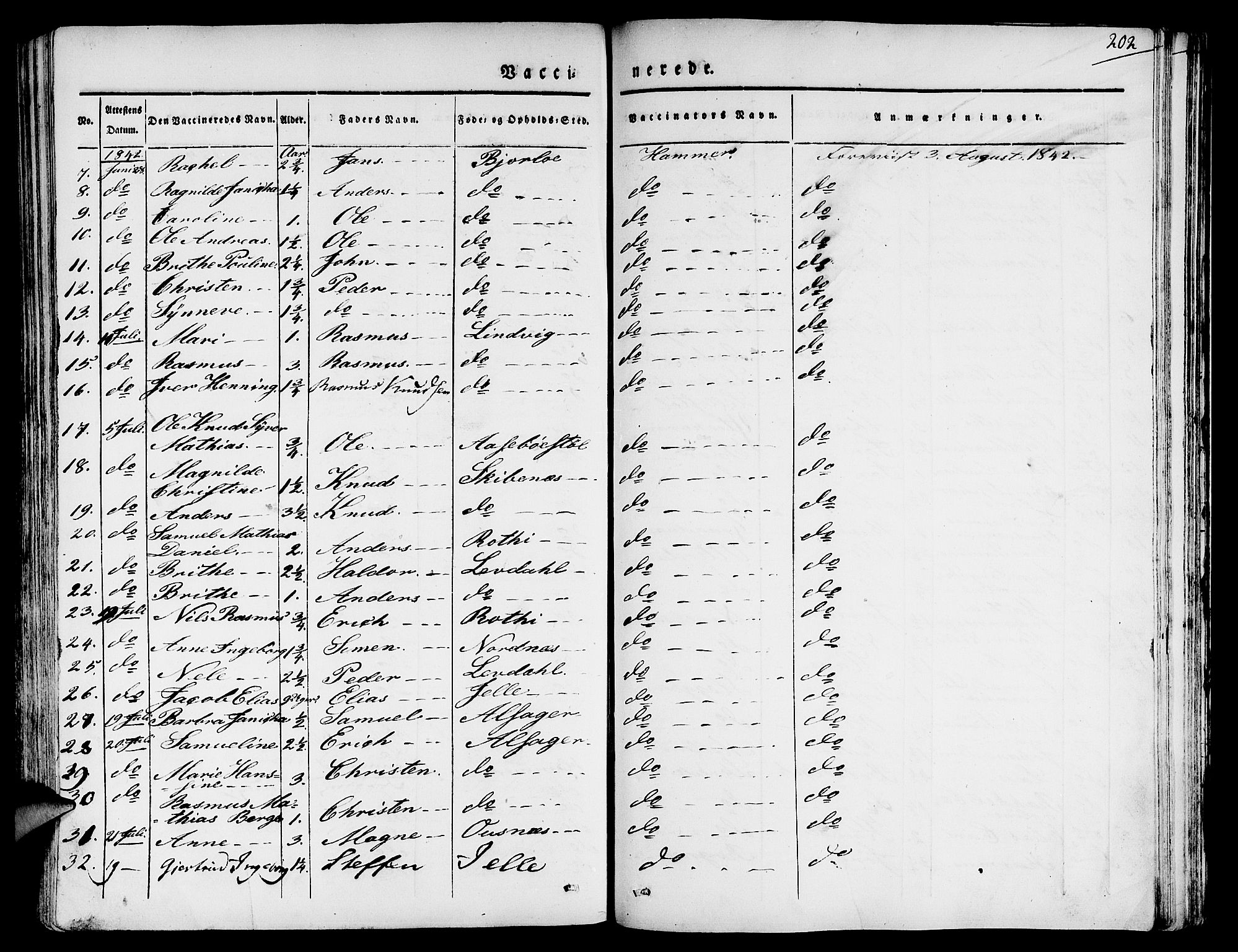 Eid sokneprestembete, AV/SAB-A-82301/H/Haa/Haaa/L0006: Parish register (official) no. A 6, 1831-1843, p. 202