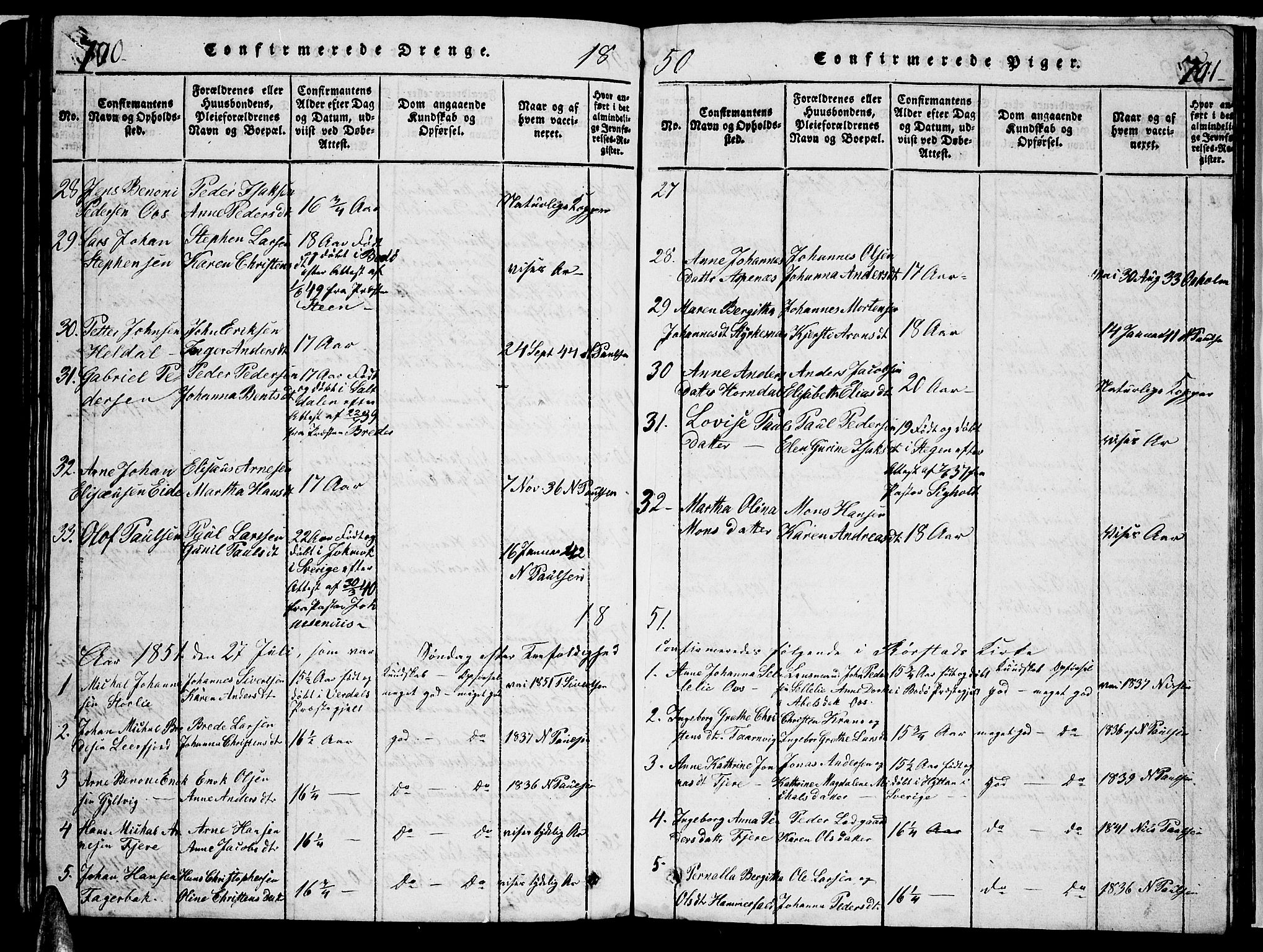 Ministerialprotokoller, klokkerbøker og fødselsregistre - Nordland, AV/SAT-A-1459/853/L0773: Parish register (copy) no. 853C01, 1821-1859, p. 700-701