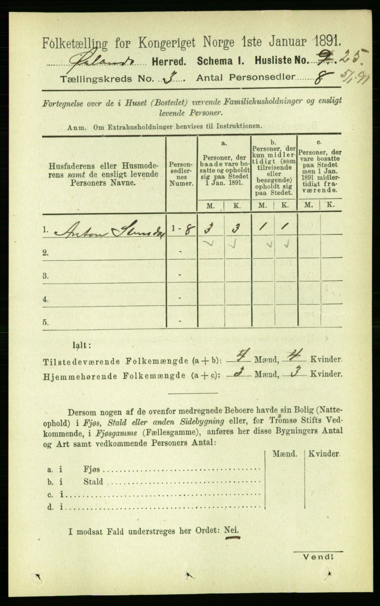 RA, 1891 census for 1621 Ørland, 1891, p. 949