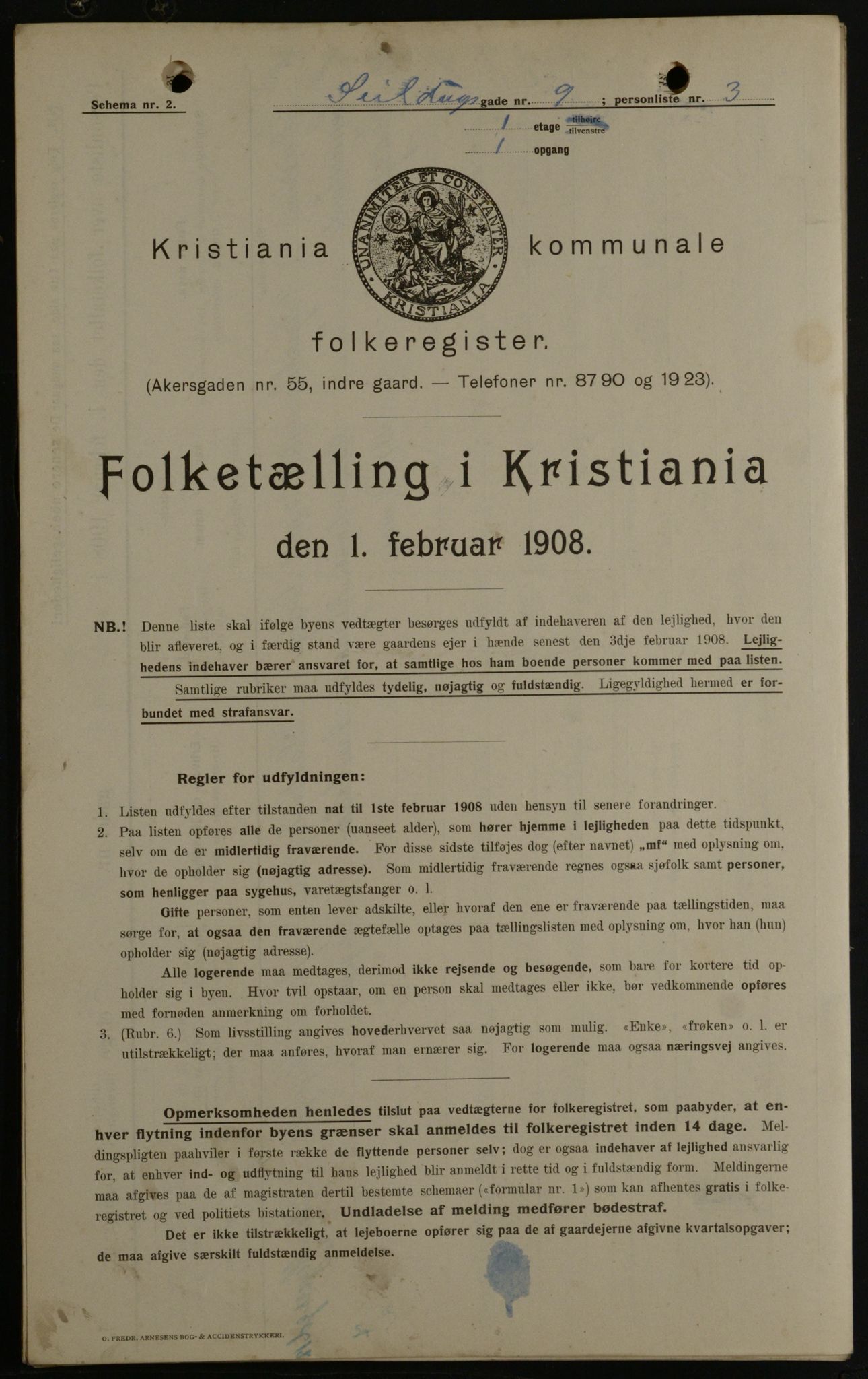 OBA, Municipal Census 1908 for Kristiania, 1908, p. 84776