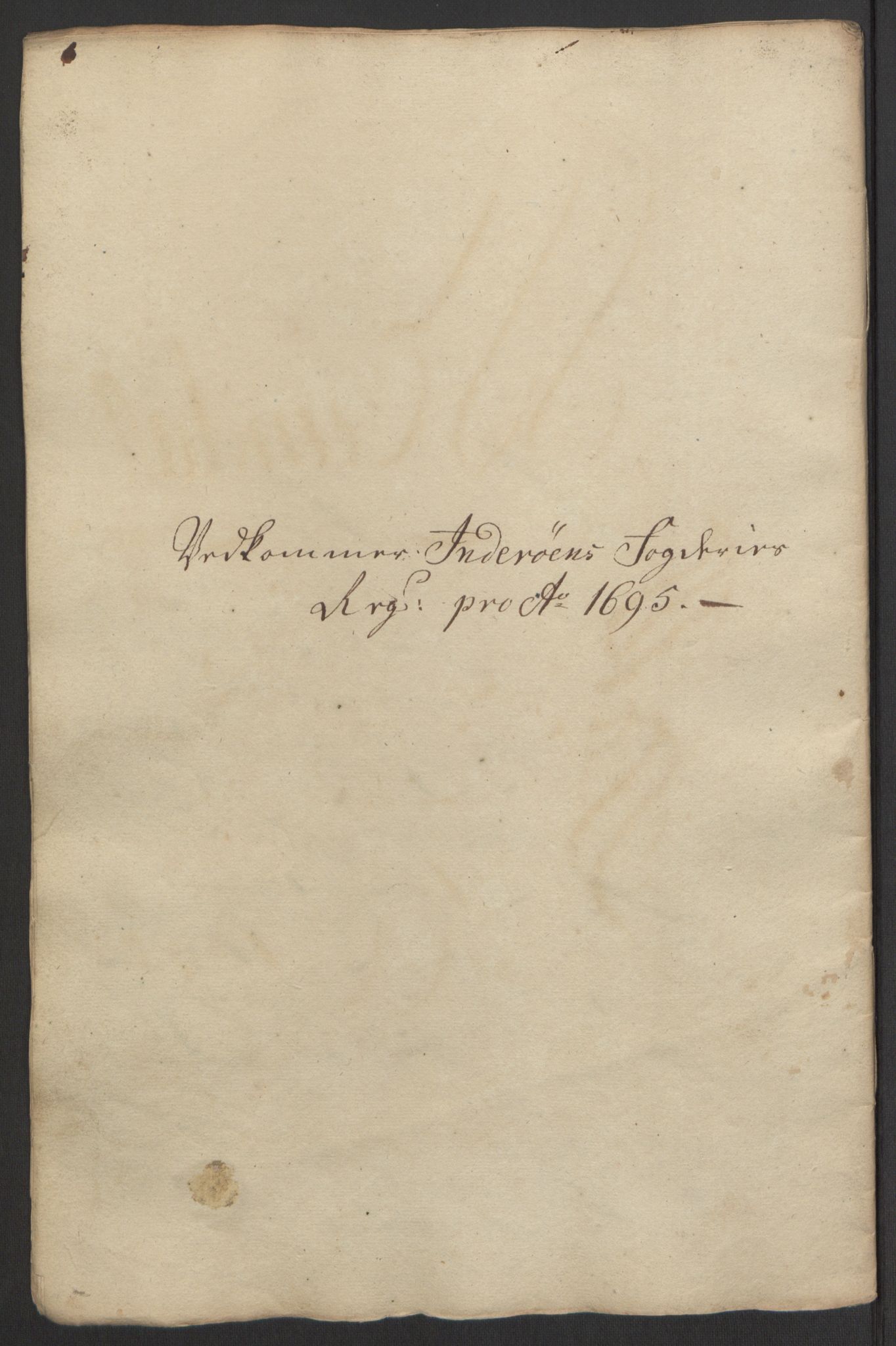 Rentekammeret inntil 1814, Reviderte regnskaper, Fogderegnskap, AV/RA-EA-4092/R63/L4309: Fogderegnskap Inderøy, 1695-1697, p. 54