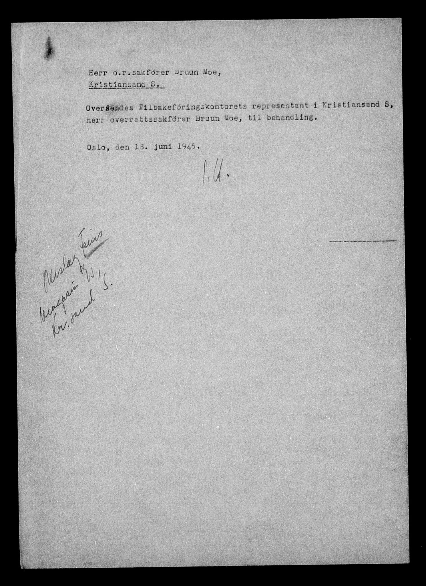 Justisdepartementet, Tilbakeføringskontoret for inndratte formuer, AV/RA-S-1564/H/Hc/Hcd/L0995: --, 1945-1947, p. 337
