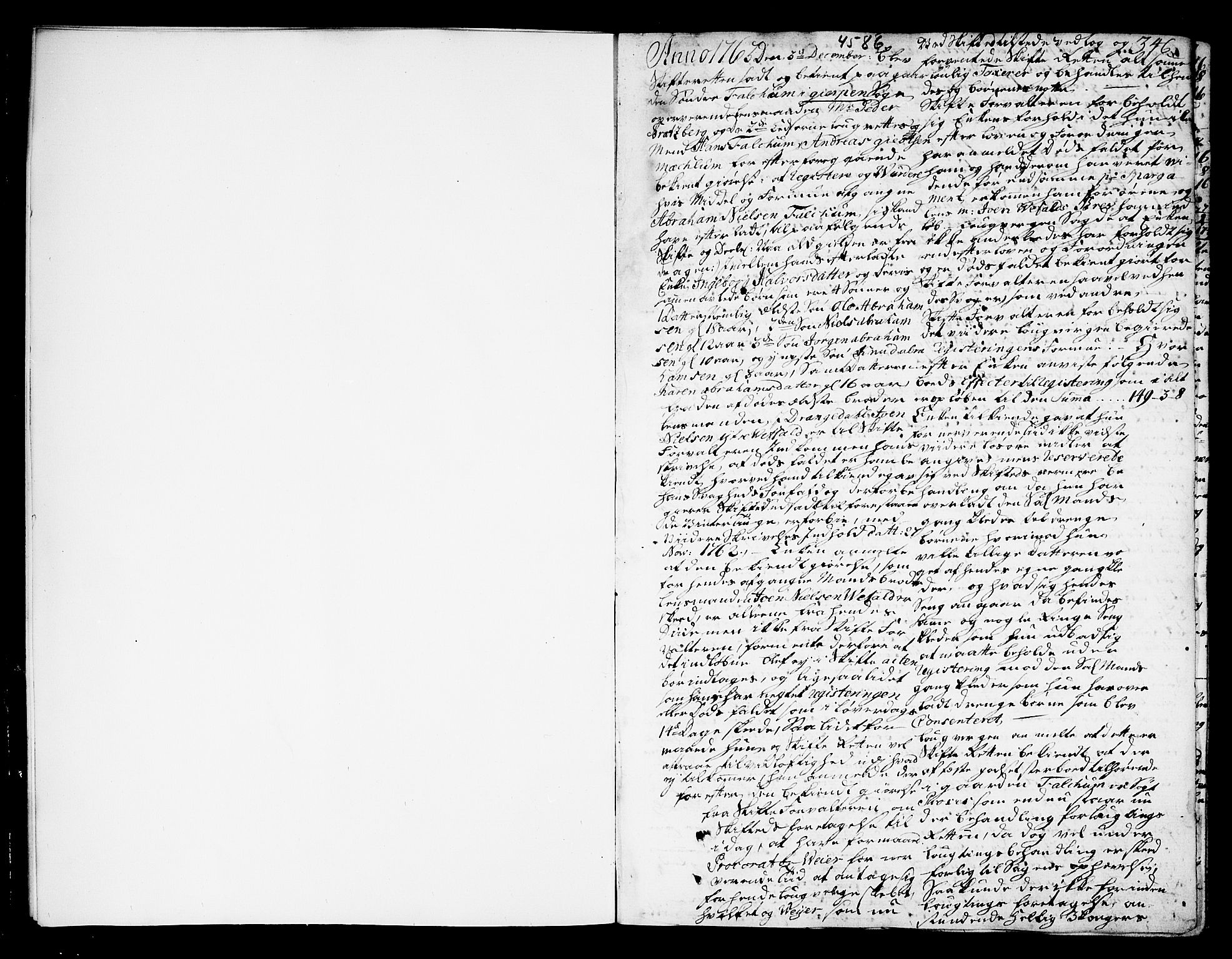 Bamble sorenskriveri, SAKO/A-214/H/Hb/Hba/Hbaa/L0006b: Skifteprotokoll, 1763-1766, p. 346a