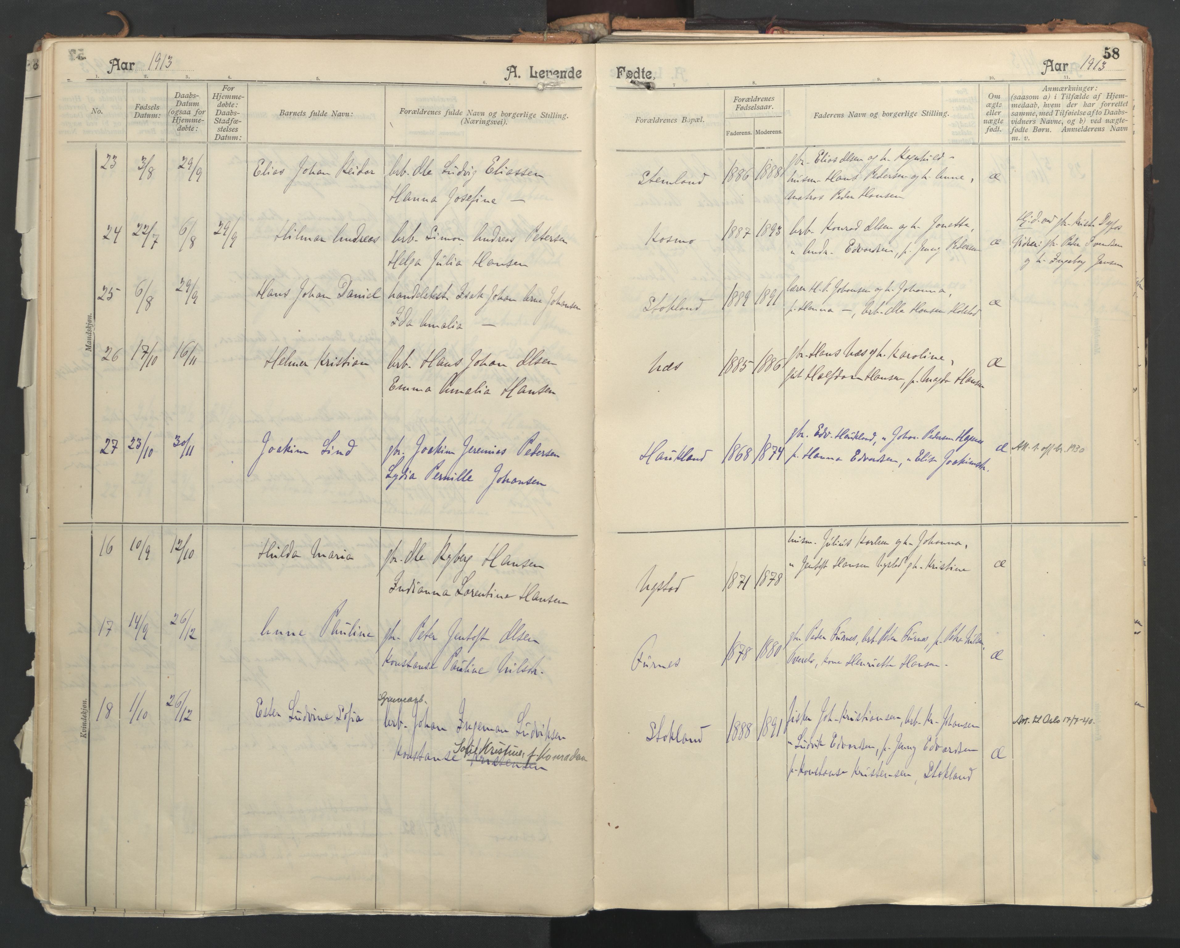 Ministerialprotokoller, klokkerbøker og fødselsregistre - Nordland, AV/SAT-A-1459/851/L0724: Parish register (official) no. 851A01, 1901-1922, p. 58