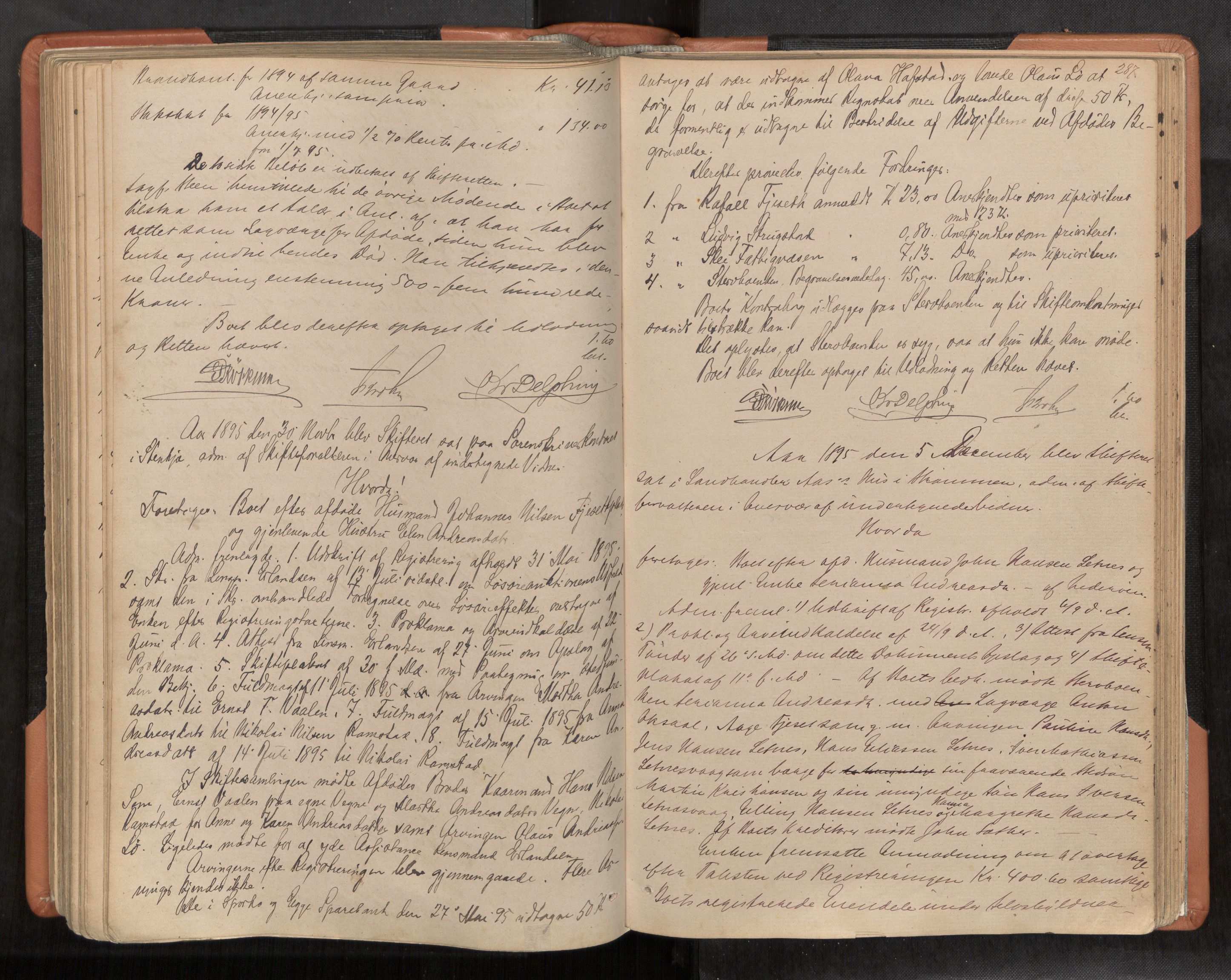 Inderøy sorenskriveri, AV/SAT-A-4147/1/3/3B/L0006: Skifteforhandlingsprotokoll, 1887-1898, p. 287
