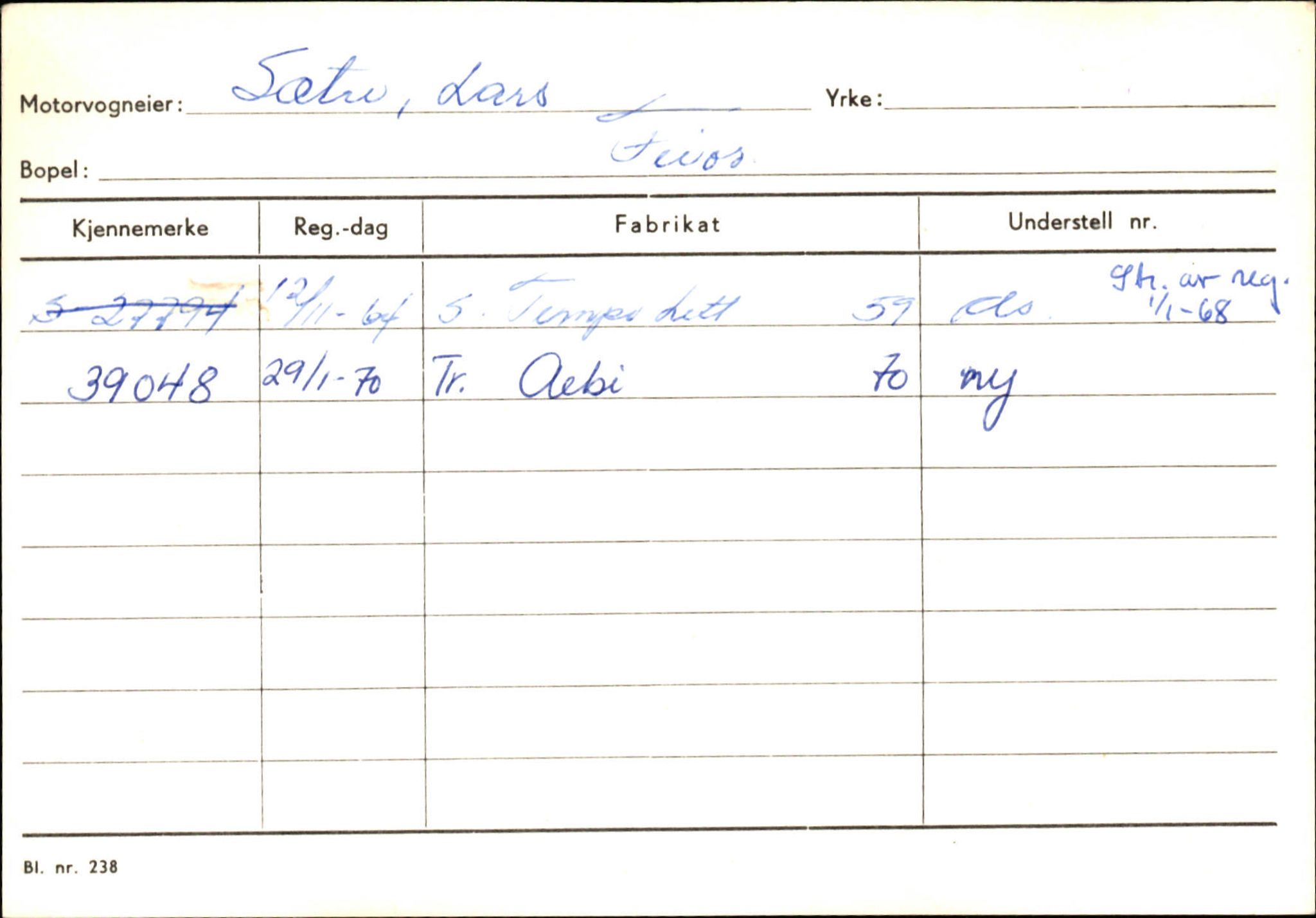 Statens vegvesen, Sogn og Fjordane vegkontor, AV/SAB-A-5301/4/F/L0126: Eigarregister Fjaler M-Å. Leikanger A-Å, 1945-1975, p. 2289