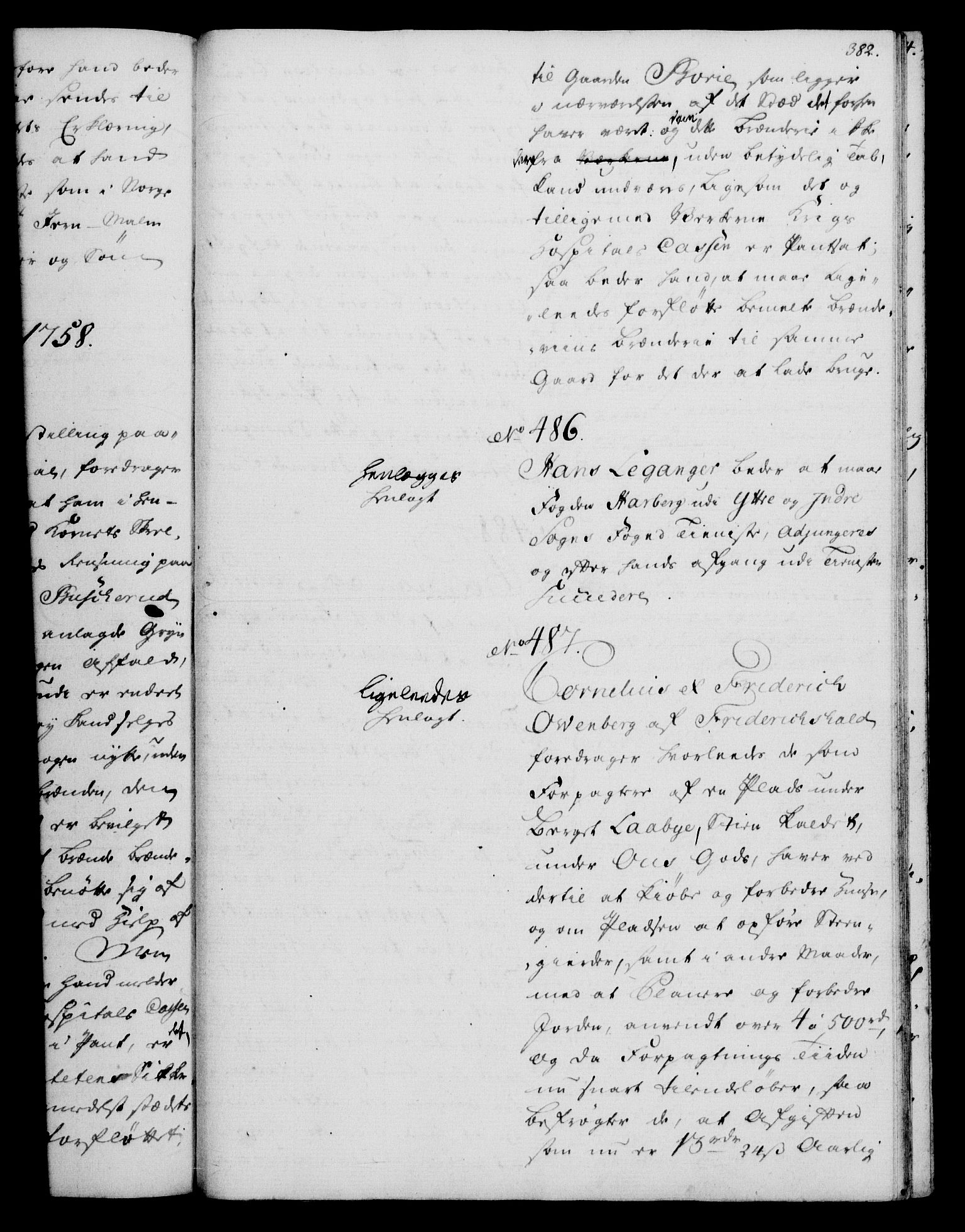 Rentekammeret, Kammerkanselliet, RA/EA-3111/G/Gh/Gha/L0034: Norsk ekstraktmemorialprotokoll (merket RK 53.79), 1756-1759, p. 382